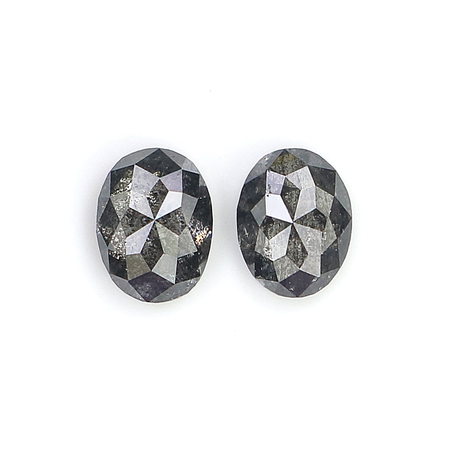 0.60 CT Natural Loose Oval Pair Diamond Black Grey Color Oval Cut Diamond 4.75 MM Salt And Pepper Oval Diamond Oval Cut Pair Diamond LQ2558