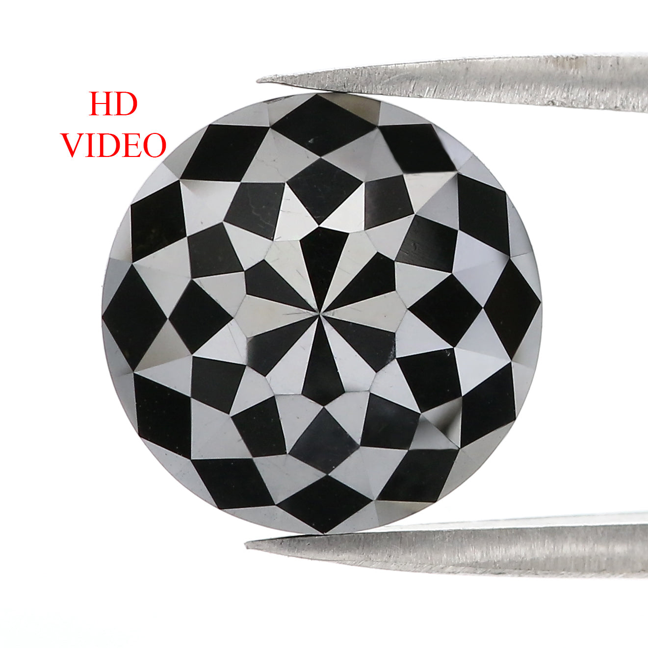 7.24 CT Natural Loose Round Shape Diamond Black Color Round Diamond 12.05 MM Natural Loose Black Color Round Rose Cut Diamond LQ3117