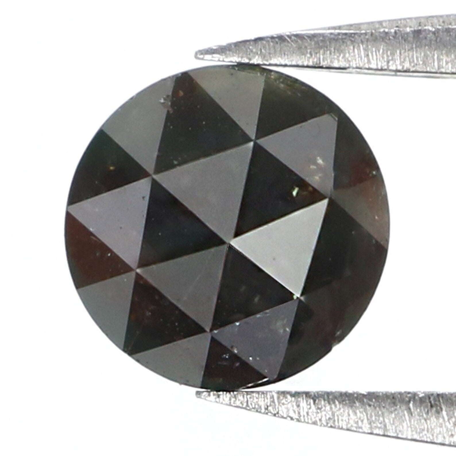 1.07 Ct Natural Loose Round Rose Cut Diamond Blackish Green Color Diamond 6.45 MM Natural Loose Diamond Green Color Round Cut Diamond N7772