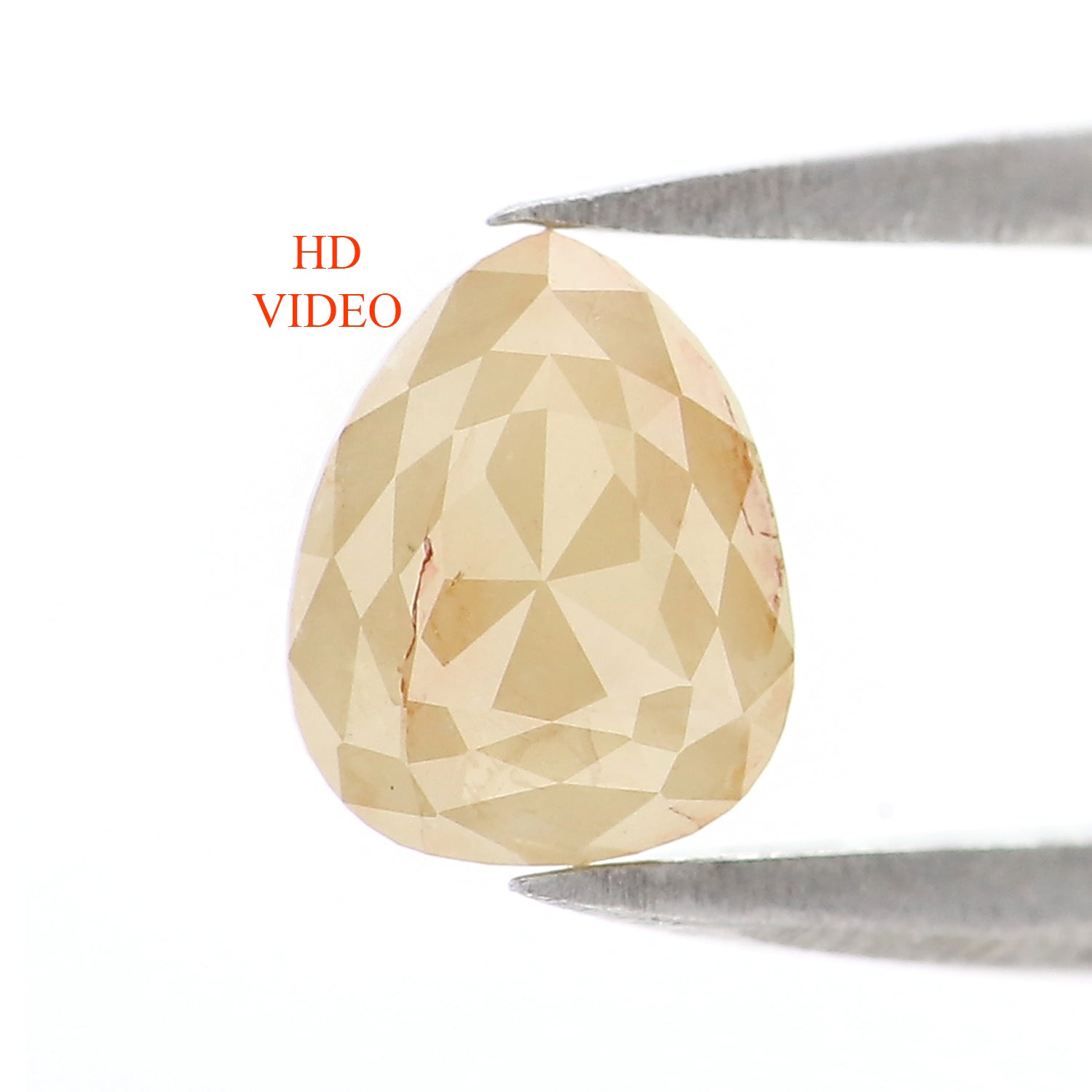 0.81 CT Natural Loose Pear Shape Diamond Yellow Color Pear Cut Diamond 6.55 MM Natural Loose Yellow Color Pear Rose Cut Diamond KQ2682