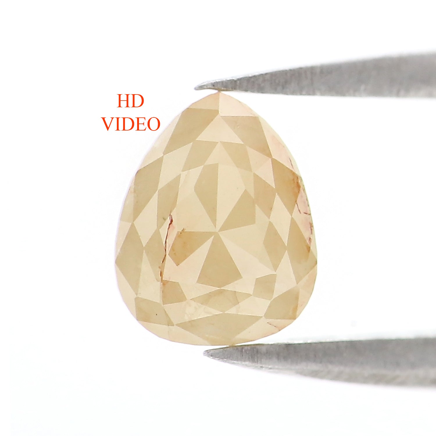 Natural Loose Pear Diamond, Yellow Color Pear Cut Diamond, Natural Loose Diamond, Pear Rose Cut Diamond, 0.81 CT Pear Shape Diamond KR2682