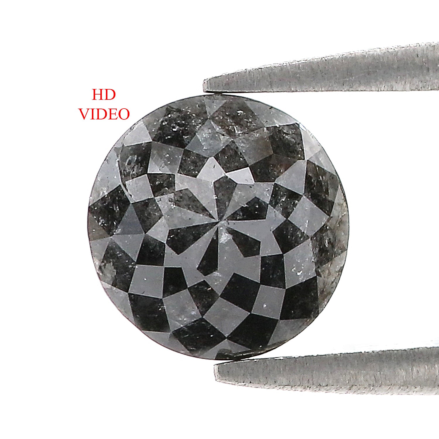 2.07 CT Natural Loose Round Rose Cut Diamond Salt And Pepper Round Diamond 7.65 MM Natural Loose Black Color Diamond Rose Cut Diamond LQ026
