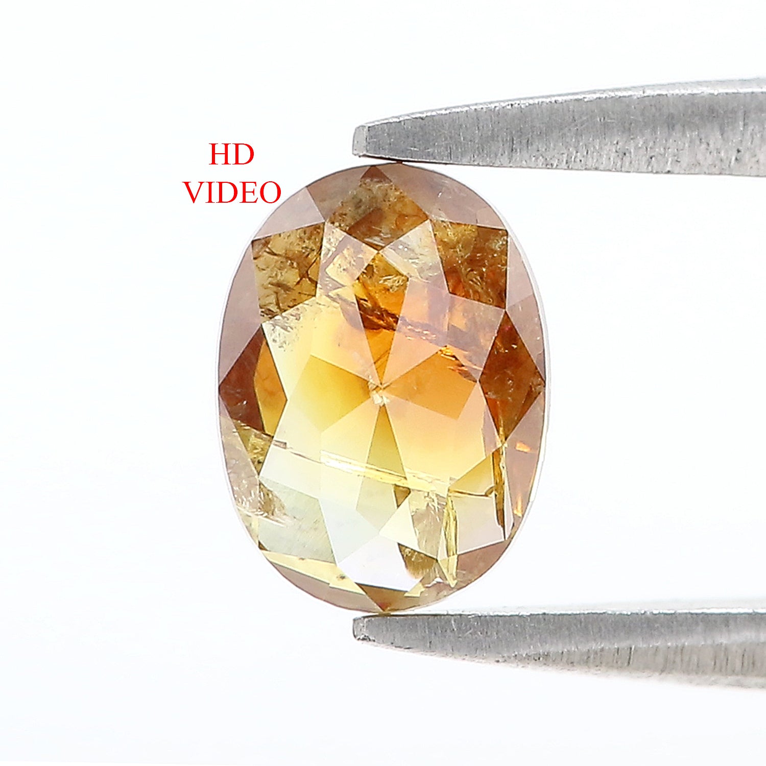 0.91 Ct Natural Loose Oval Shape Diamond Brown Yellow Color Oval Cut Diamond 7.05 MM Natural Brown Yellow Color Oval Rose Cut Diamond N1052
