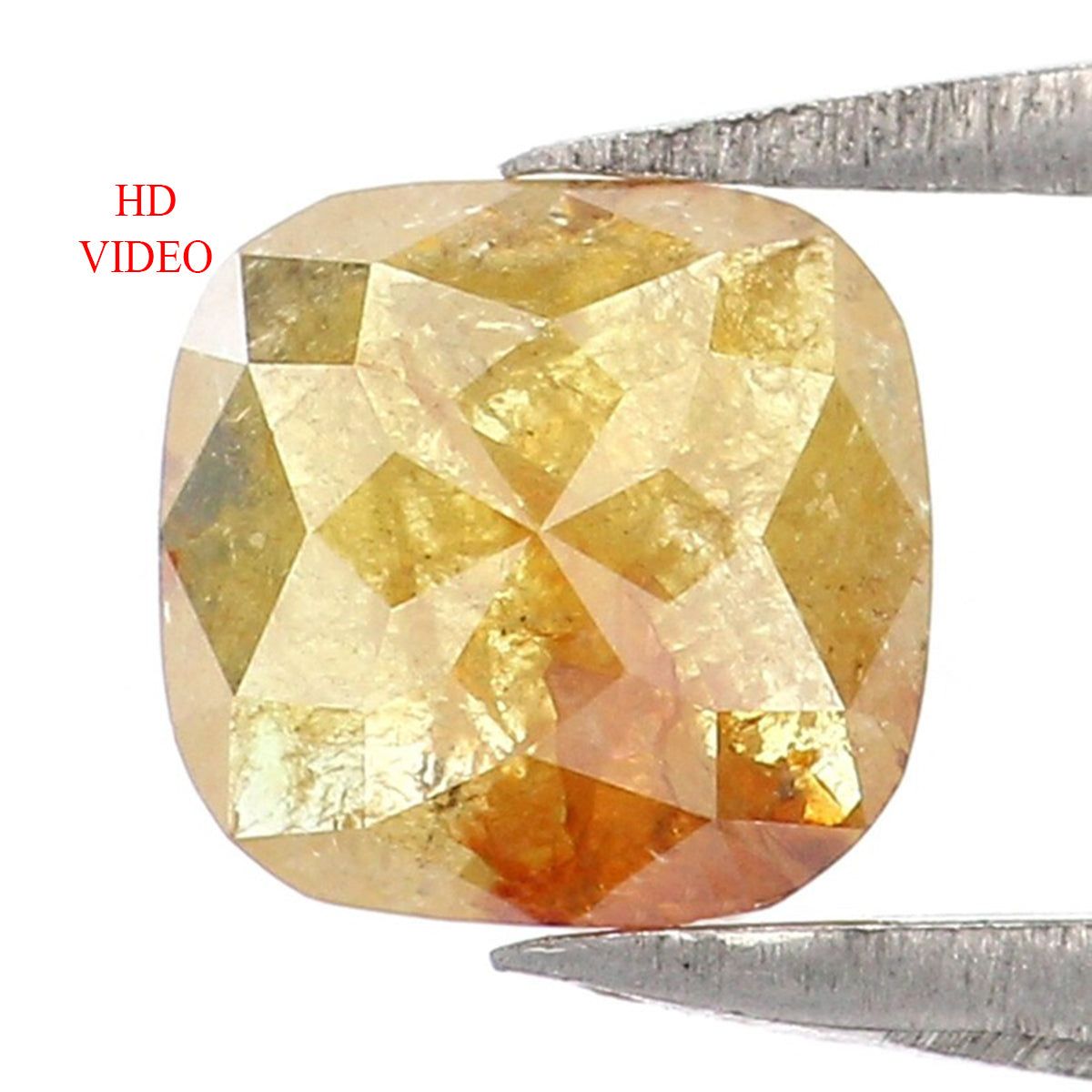 Natural Loose Cushion Yellow Color Diamond 0.67 CT 5.25 MM Cushion Shape Rose Cut Diamond L1990