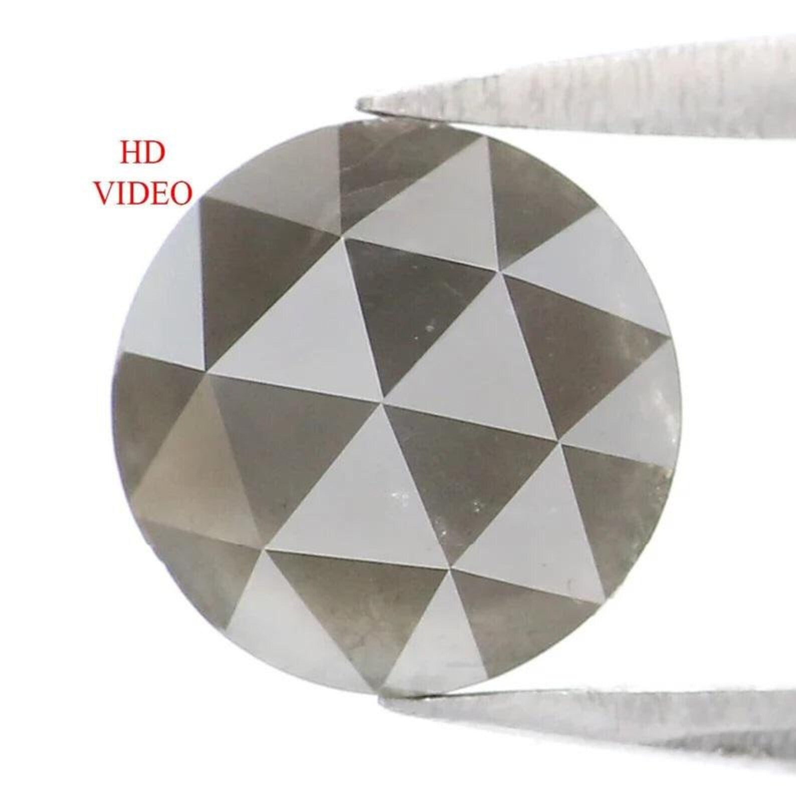 1.24 CT Natural Loose Round Shape Diamond Grey Color Round Cut Diamond 6.65 MM Natural Loose Green Color Round Rose Cut Diamond NQ8990
