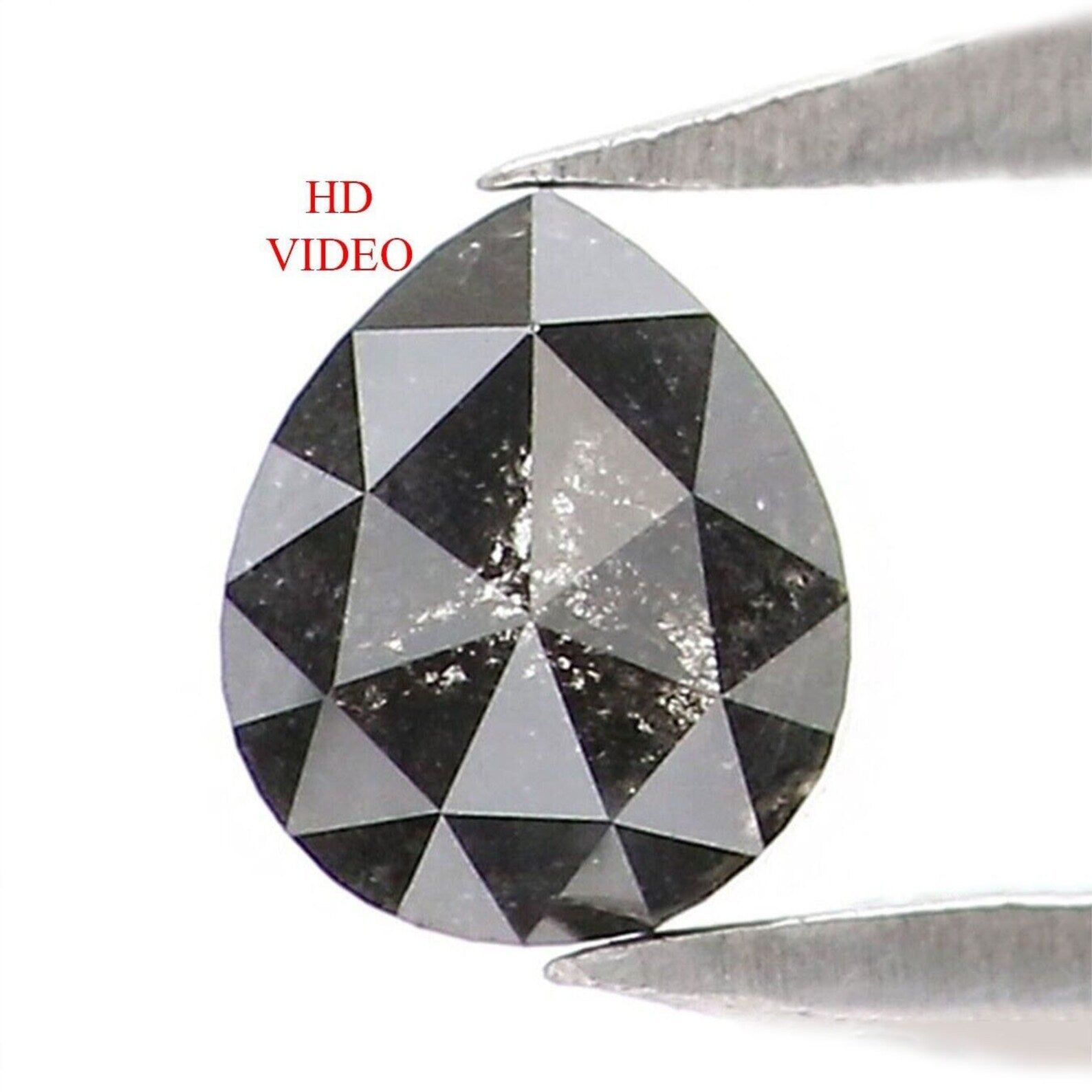 0.43 CT Natural Loose Pear Shape Diamond Black Color Pear Cut Diamond 4.70 MM Natural Loose Diamond Black Color Pear Rose Cut Diamond NQ9257