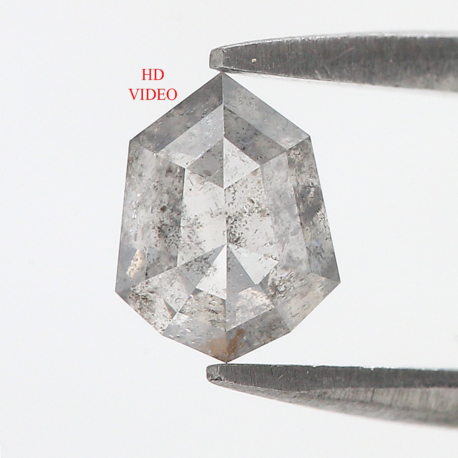 1.12 Ct Natural Loose Shield Shape Diamond Salt And Pepper Shield Shape Diamond 7.10 MM Natural Gray Color Shield Rose Cut Diamond QL2570