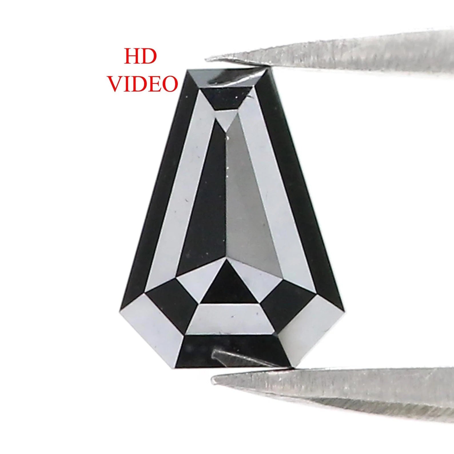 0.97 Ct Natural Loose Coffin Shape Diamond Black Color Coffin Shape Diamond 7.55 MM Natural Loose Diamond Coffin Rose Cut Diamond NQ2557