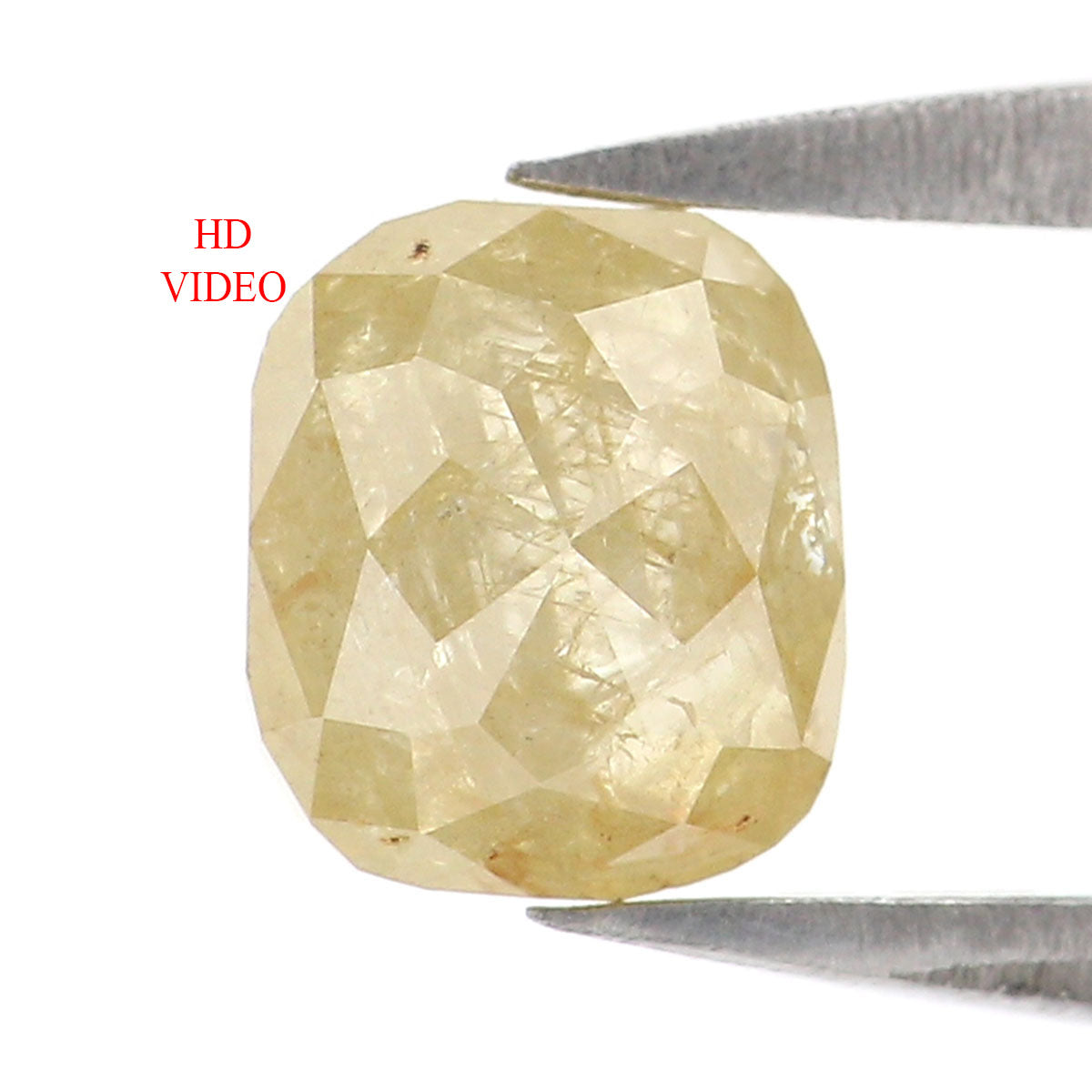 1.00 CT Natural Loose Cushion Shape Diamond Yellow Color Cushion Cut Diamond 5.70 MM Natural Grey Color Cushion Rose Cut Diamond LQ8676