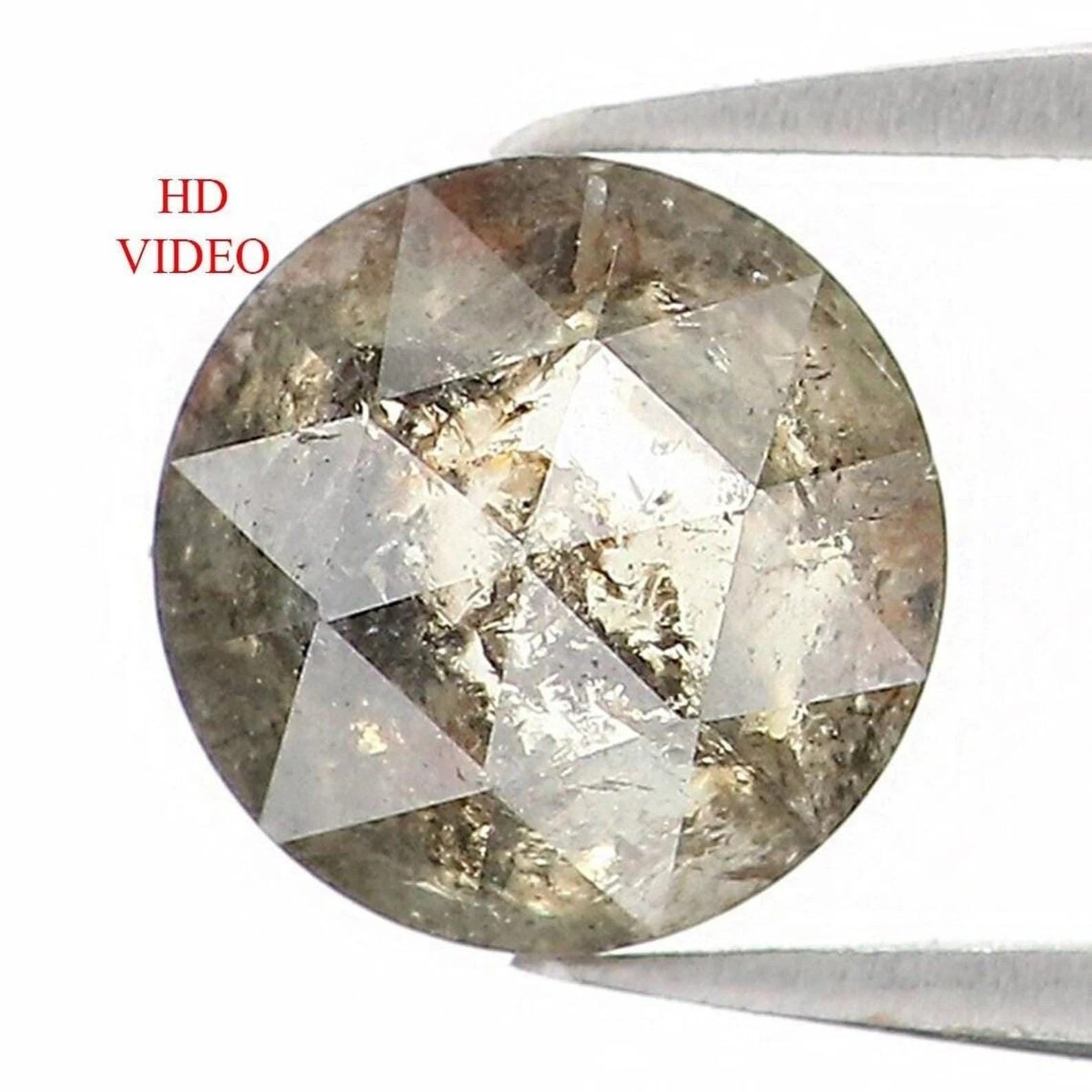 0.73 CT Natural Loose Round Shape Diamond Salt And Pepper Round Diamond 5.20 MM Natural Loose Black Grey Color Round Rose Cut Diamond NQ1520