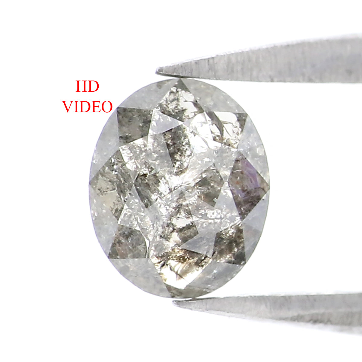 0.55 CT Natural Loose Oval Shape Diamond Salt And Pepper Oval Cut Diamond 5.80 MM Natural Loose Black Grey Color Oval Rose Cut Diamond LQ810