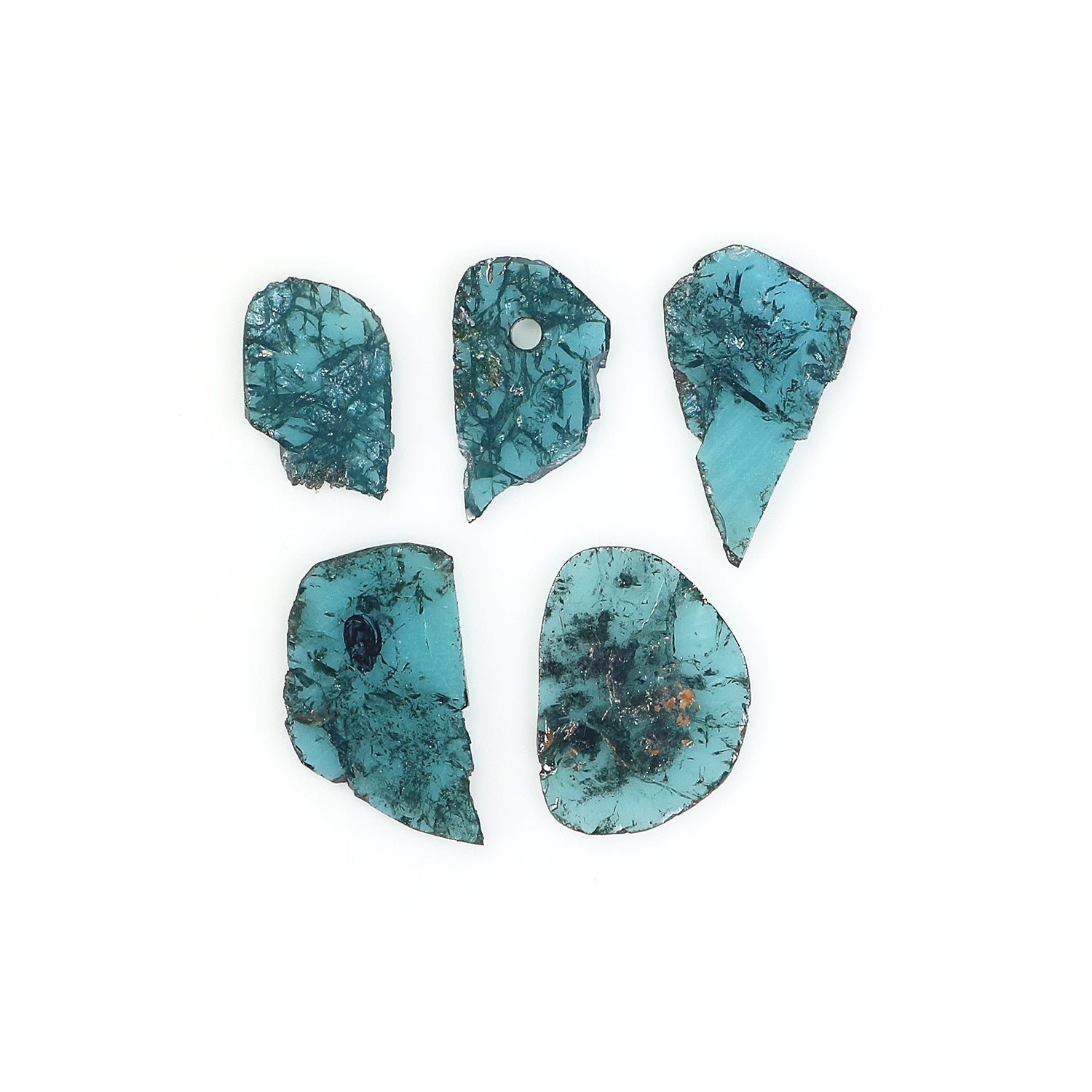 1.72 CT Natural Loose Slice Shape Diamond Blue Color Slice Cut Diamond 9.75 MM Natural Loose Blue Diamond Slice Irregular Cut Diamond N2608