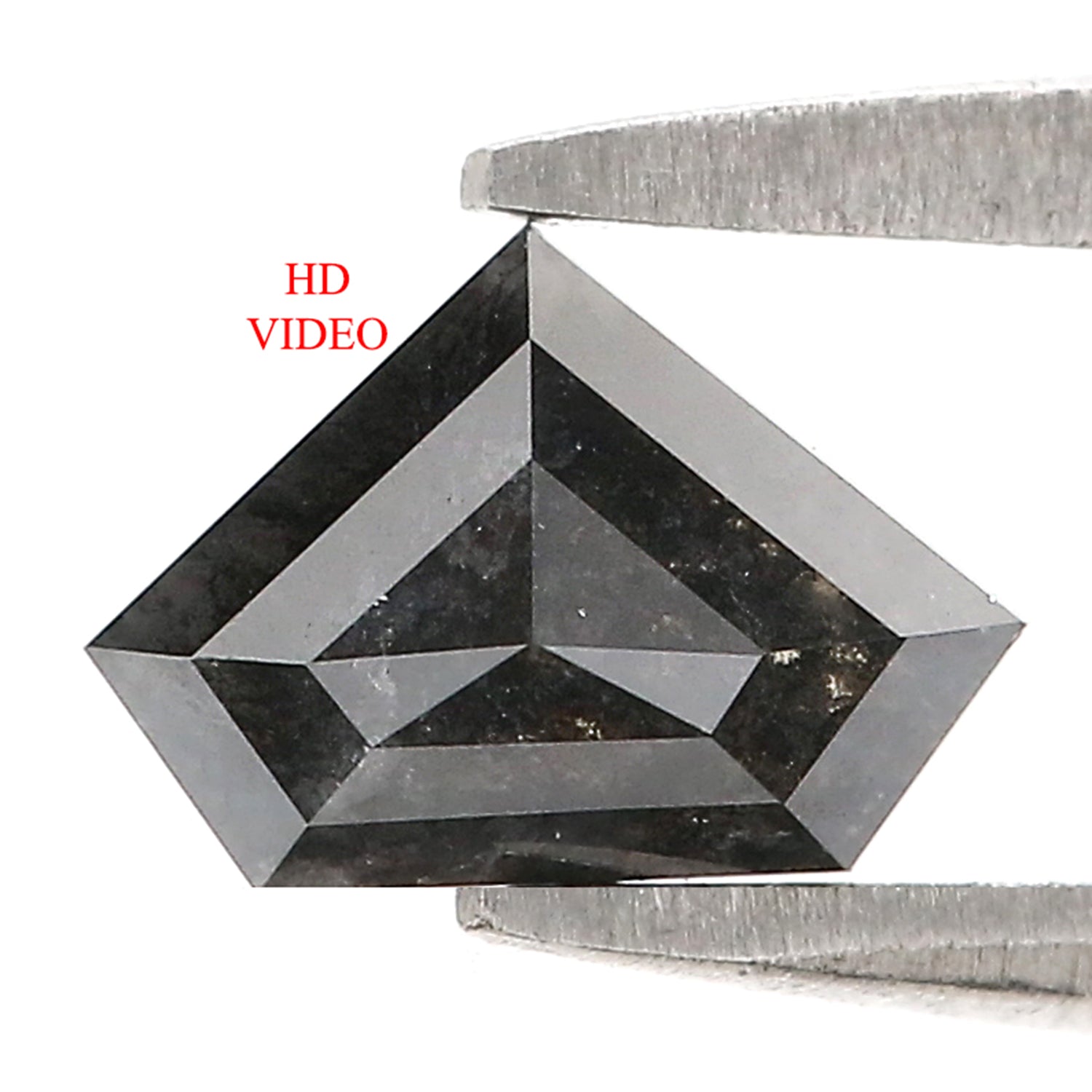 Natural Shield Black Diamond 0.72 CT Loose Rose Cut Black Stone 5.20 MM Rustic Diamond Shield Diamond For Custom Engagement Ring L3650