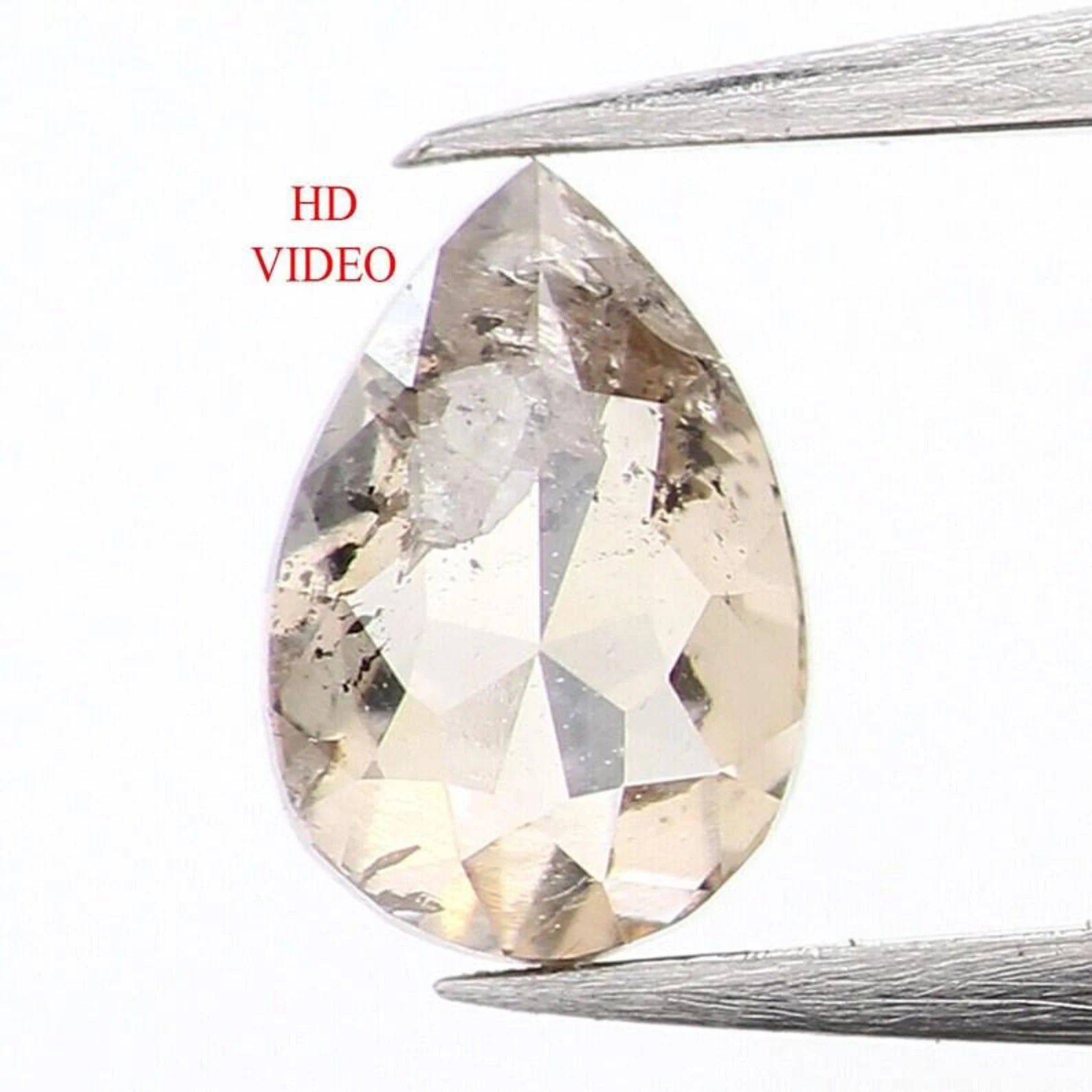 0.34 Ct Natural Loose Pear Shape Diamond Brown Color Pear Cut Diamond 5.20 MM Natural Loose Brown Color Diamond Pear Rose Cut Diamond NQ1018