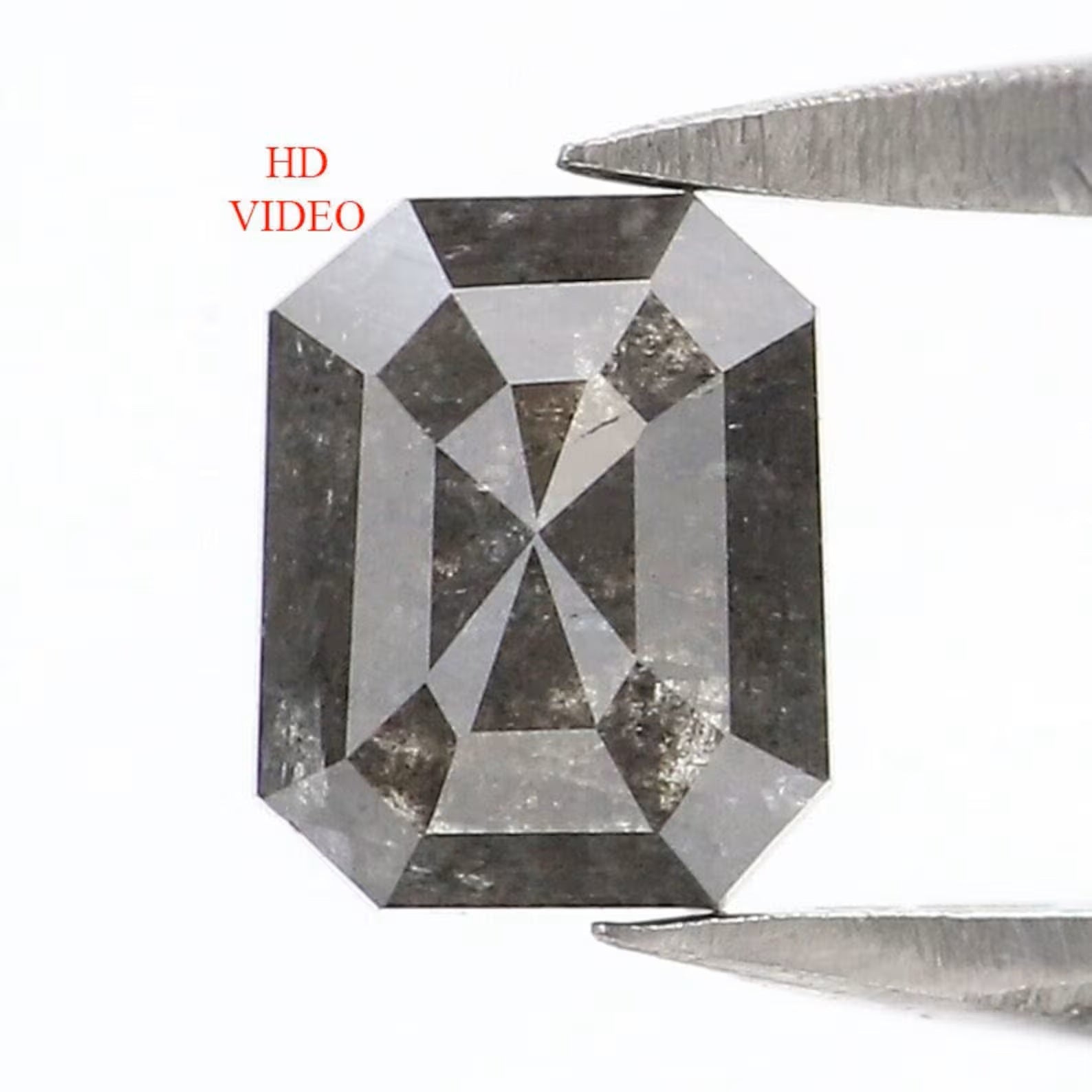 0.60 CT Natural Loose Emerald Diamond Salt And Pepper Diamond Natural Loose Diamond 5.30 MM Emerald Rose Cut Diamond Emerald Shape NQ7861