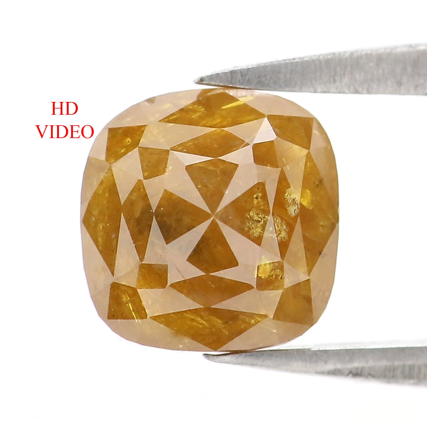 1.79 CT Natural Loose Cushion Shape Diamond Yellow Color Cushion Cut Diamond 7.00 MM Natural Yellow Color Cushion Rose Cut Diamond KQ2675