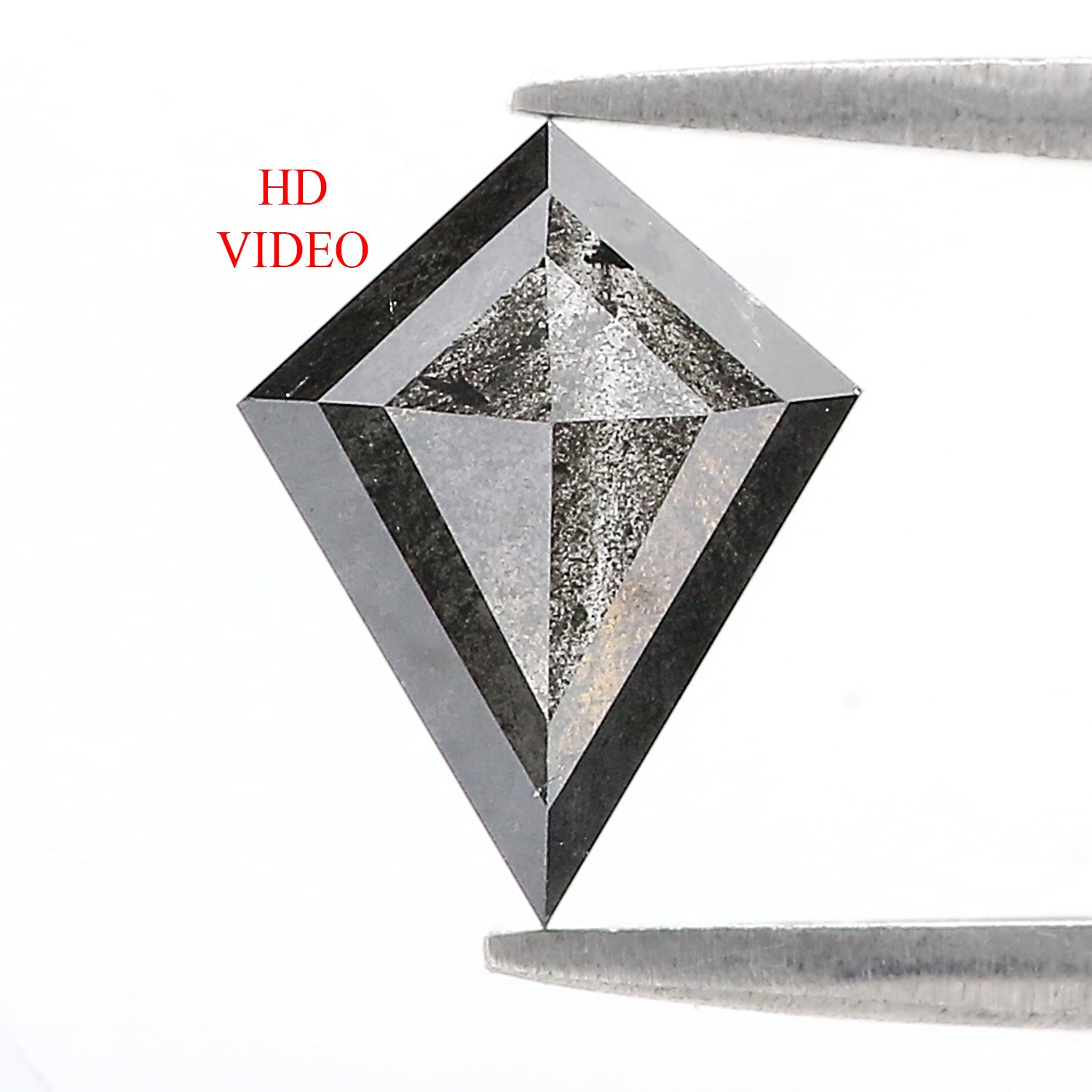 Natural Kite Salt and Pepper Diamond 2.71 CT Loose Rose Cut Black Grey Stone 12.00 MM Rustic Diamond For Custom Engagement Ring L3618