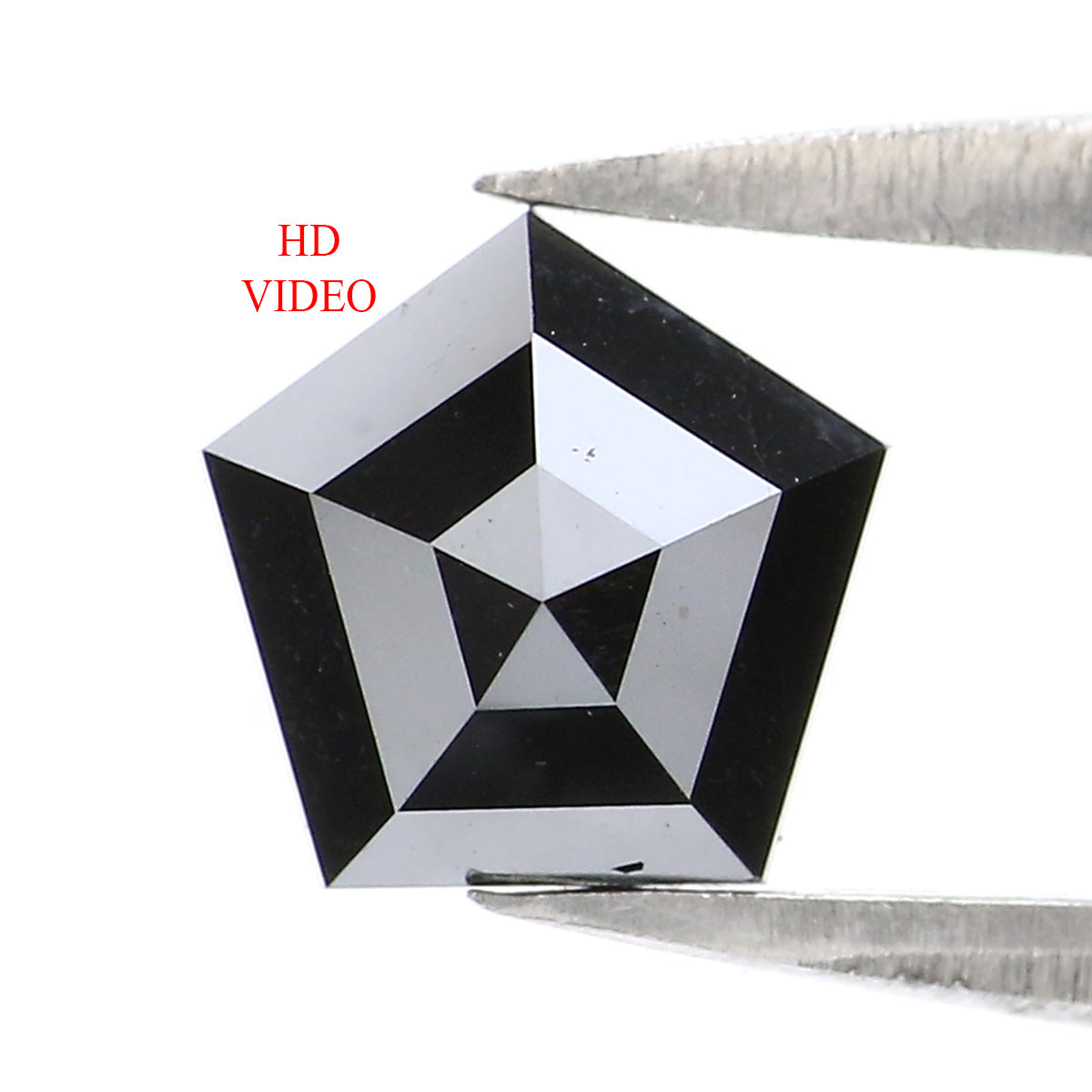 0.97 Ct Natural Loose Pentagon Shape Diamond Black Color Pentagon Diamond 6.30 MM Natural Loose Black Color Pentagon Rose Cut Diamond LQ9613