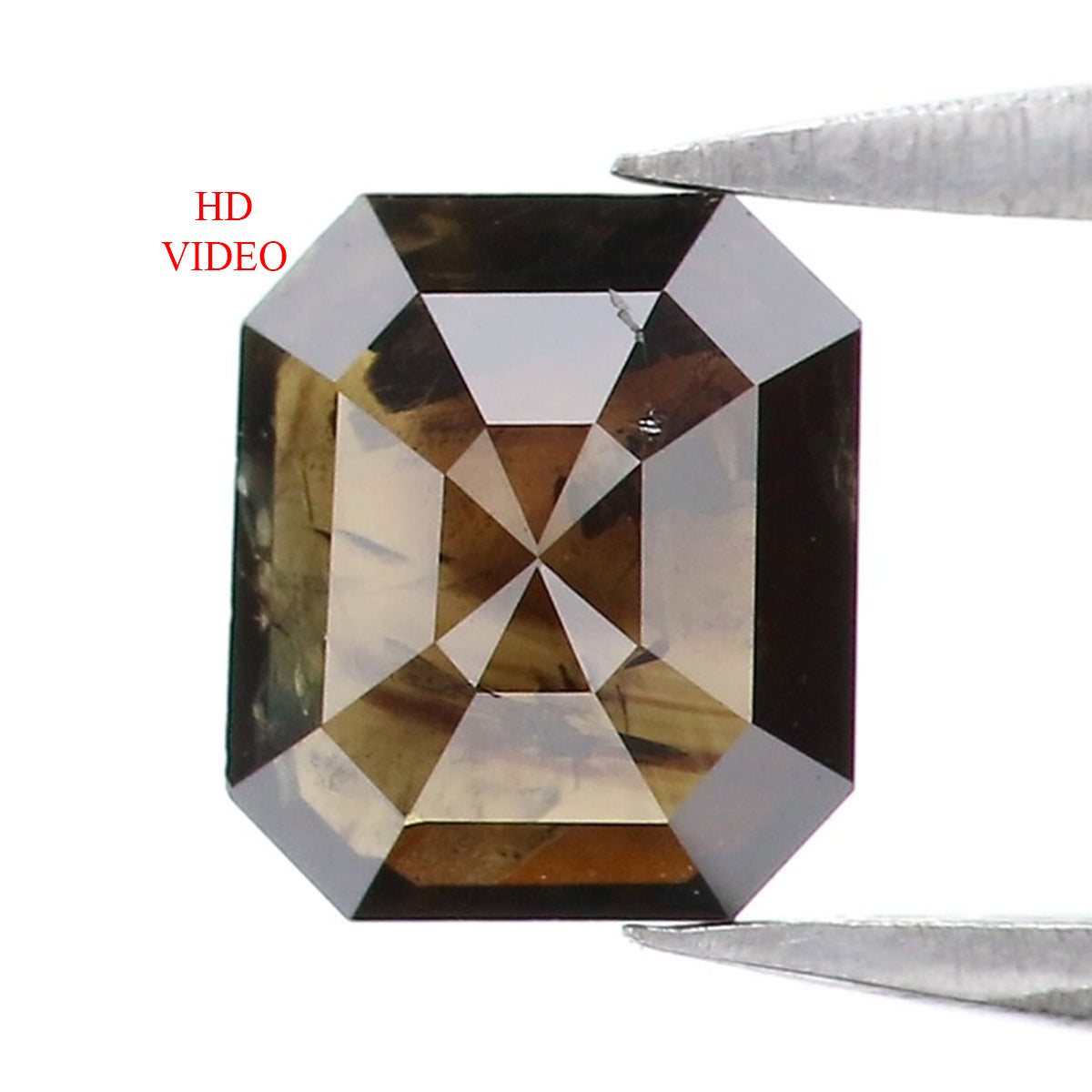 0.78 CT Natural Loose Emerald Shape Diamond Brown Color Emerald Diamond 6.00 MM Natural Loose Black Color Emerald Rose Cut Diamond LQ7974