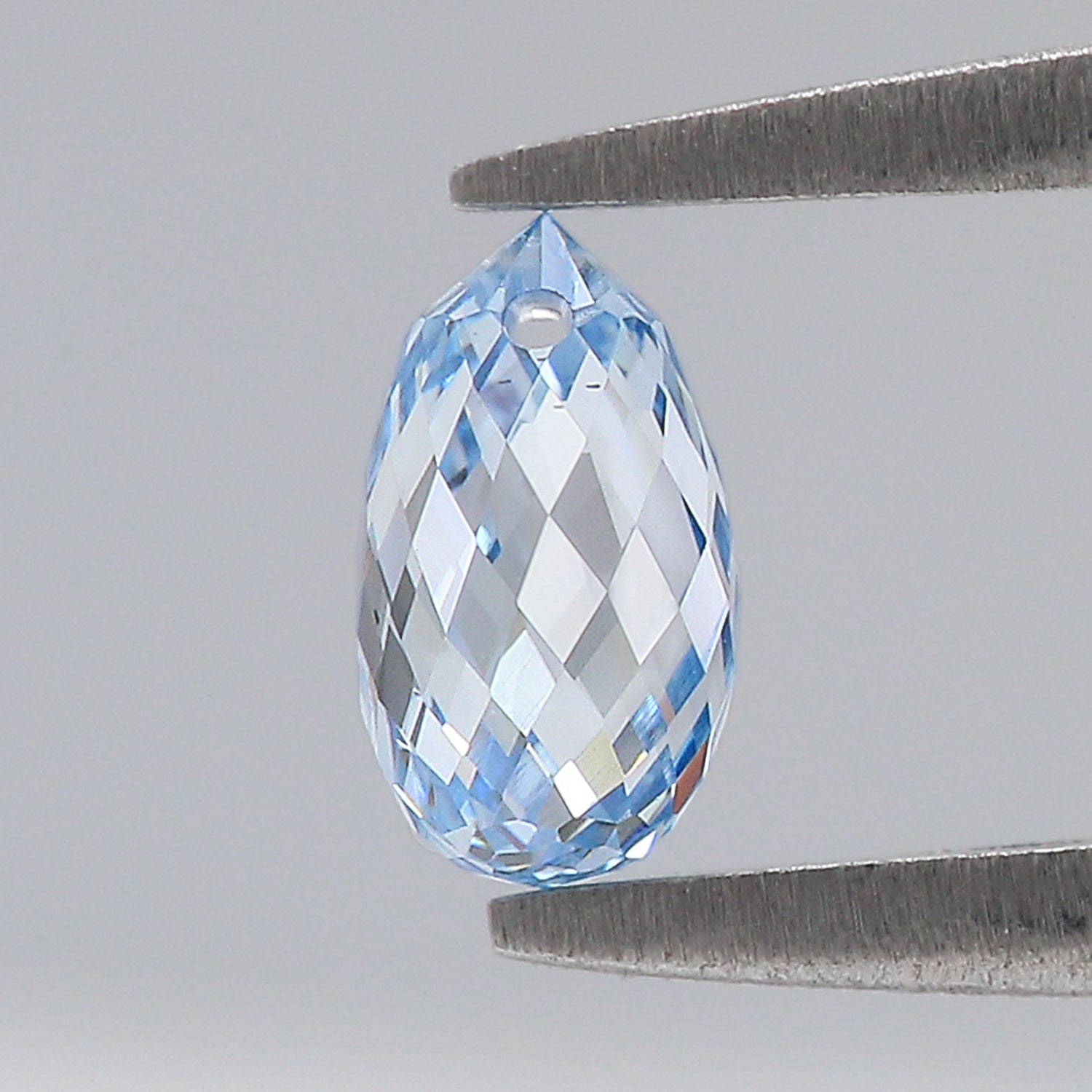 0.69 CT Lab Grown Briolette Cut Diamond Blue Color VS Clarity Diamond Lab Grown CVD Diamond Lab Created Drop Rose Cut Diamond L3495
