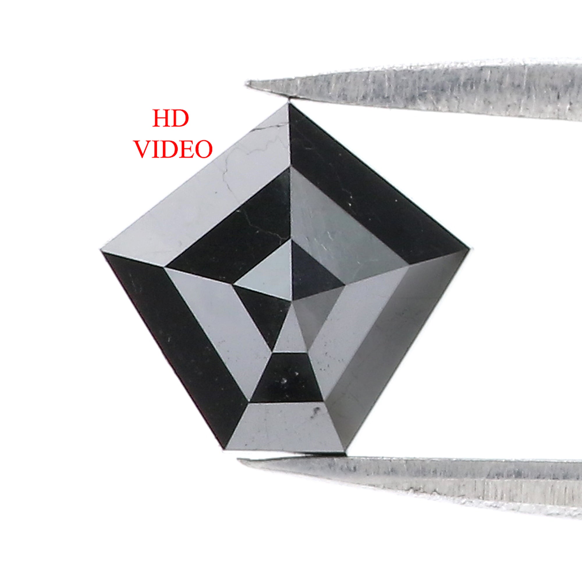 1.41 CT Natural Loose Pentagon Shape Diamond Black Color Pentagon Diamond 8.05 MM Natural Loose Black Color Pentagon Rose Cut Diamond KQ2245