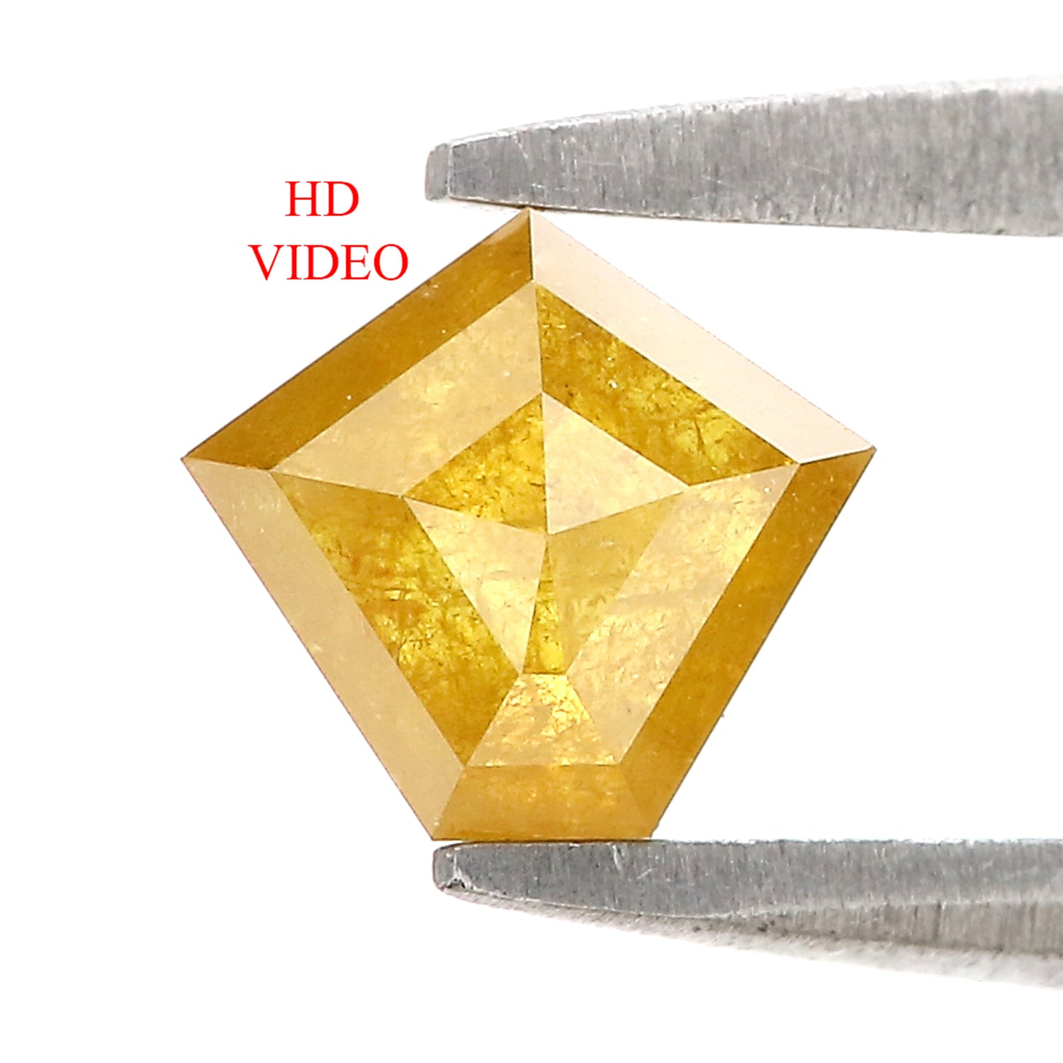 0.56 Ct Natural Loose Pentagon Shape Diamond Yellow Color Pentagon Cut Diamond 5.40 MM Natural Yellow Color Pentagon Rose Cut Diamond KQ2468