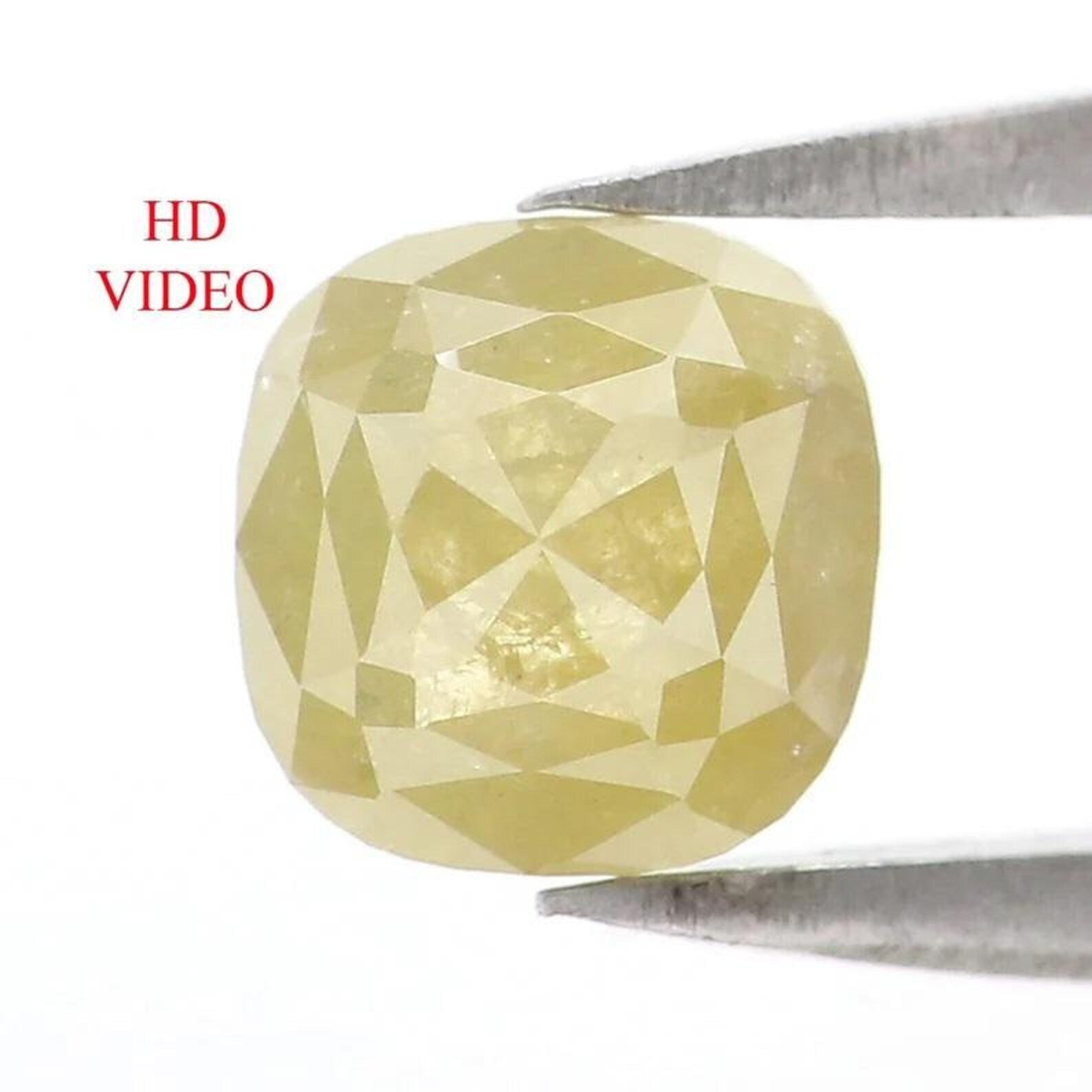 1.27 CT Natural Loose Cushion Shape Diamond Yellow Color Cushion Cut Diamond 6.00 MM Natural Yellow Color Cushion Rose Cut Diamond NQ2362