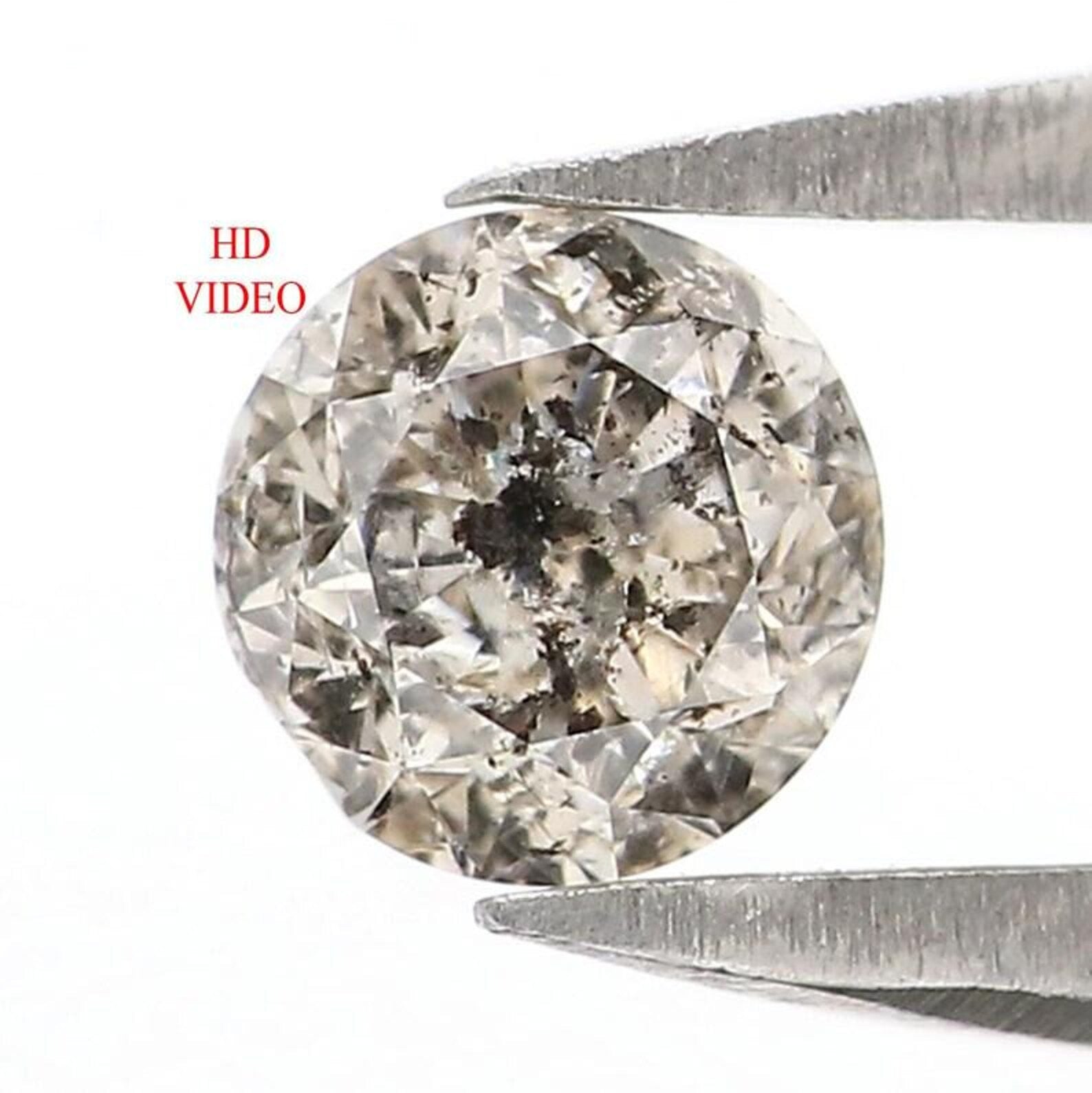 0.33 Ct Natural Loose Round Shape Diamond Salt And Pepper Round Diamond 4.20 MM Natural Black Gray Color Round Brilliant Cut Diamond NQ7339