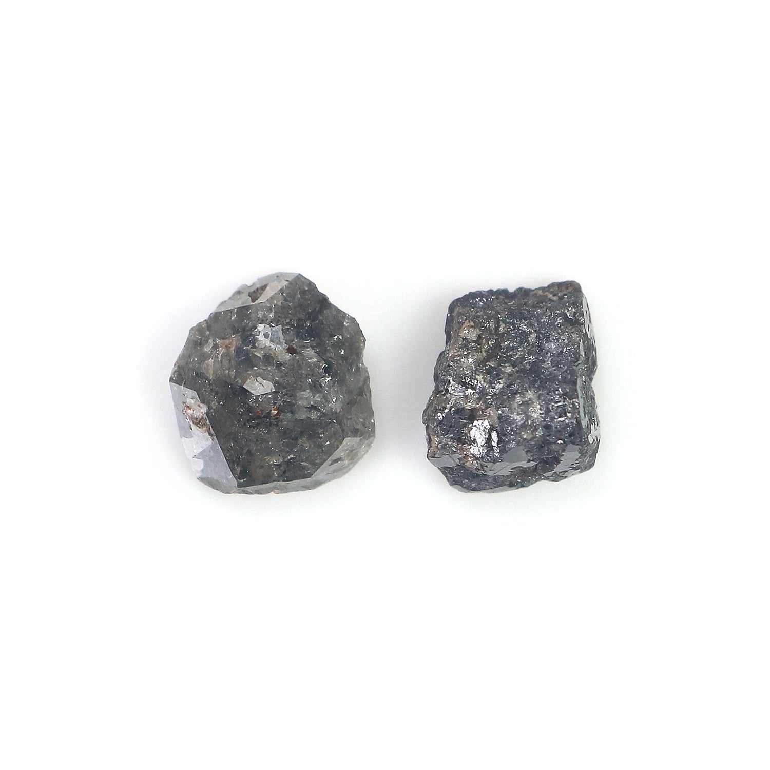 2.75 CT Natural Loose Rough Shape Diamond Salt And Pepper Rough Diamond 6.25 MM Natural Black Grey Color Rough Irregular Cut Diamond KQ2467