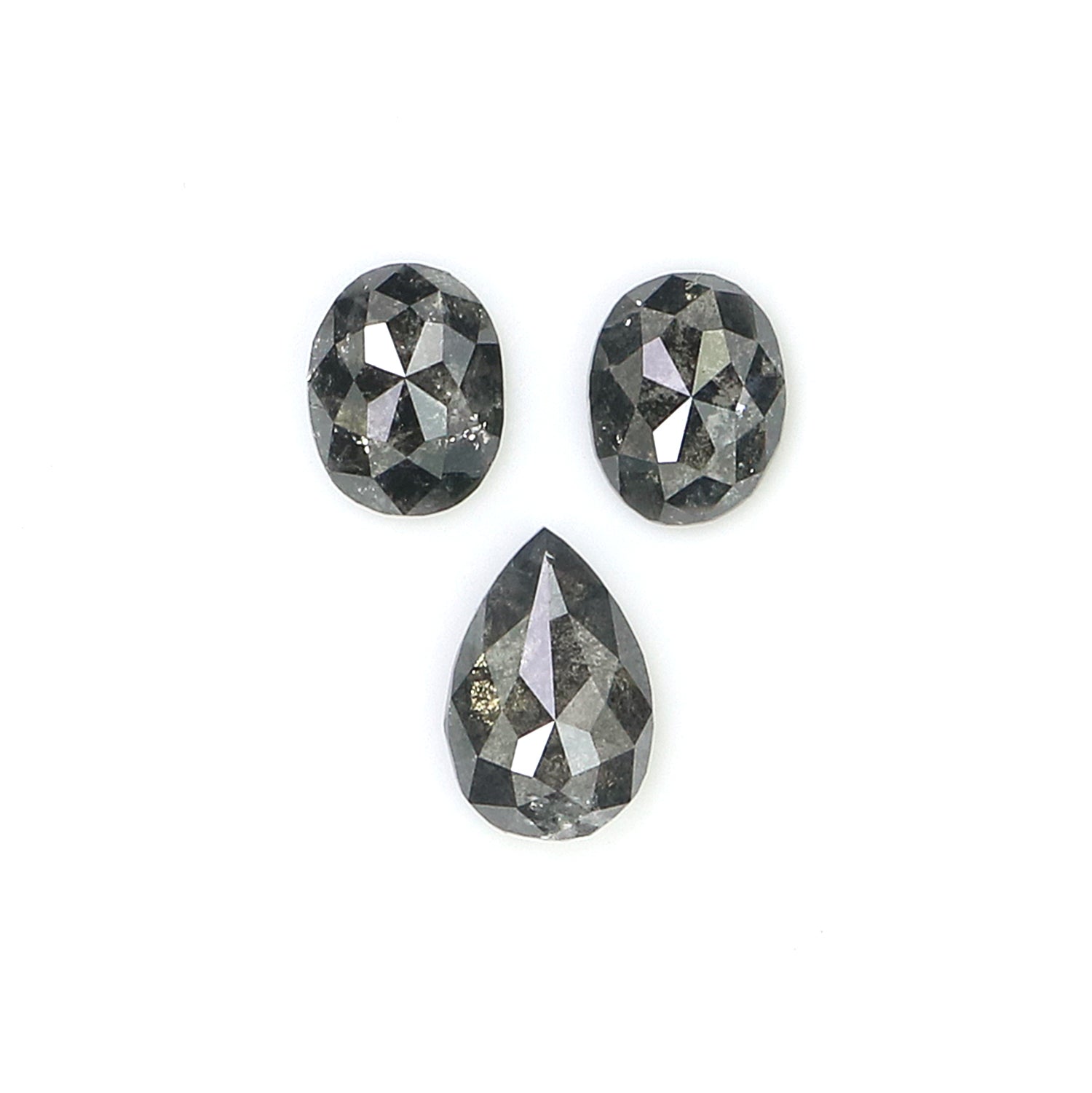 0.81 CT Natural Loose Mix Shape Diamond Salt And Pepper Mix Shape Diamond 4.45 MM Natural Black Grey Color Mix Shape Rose Cut Diamond L2446