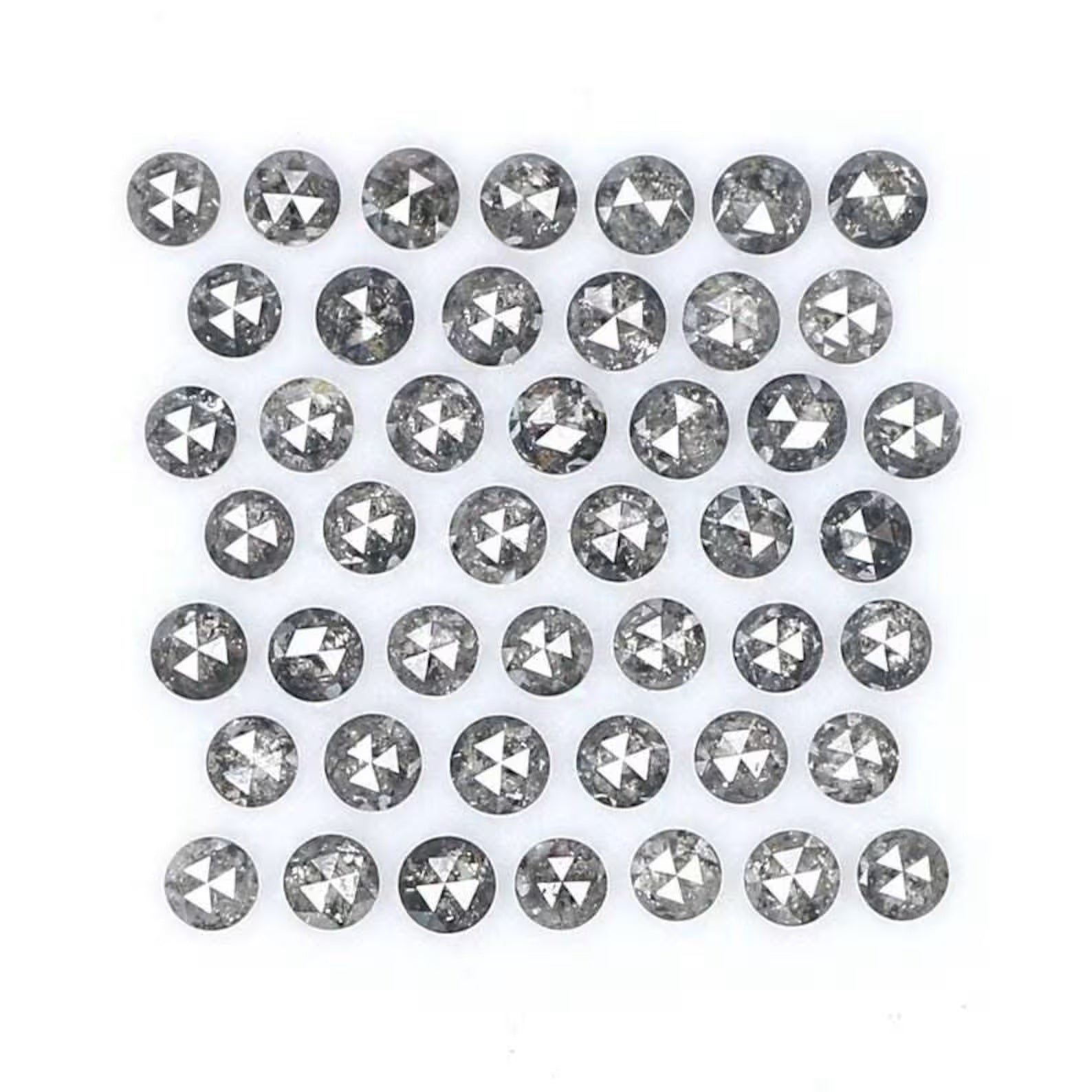 1.31 CT Natural Loose Round Shape Diamond Salt And Pepper Round Diamond 1.70 MM Natural Loose Black Grey Color Round Rose Cut Diamond NQ1790