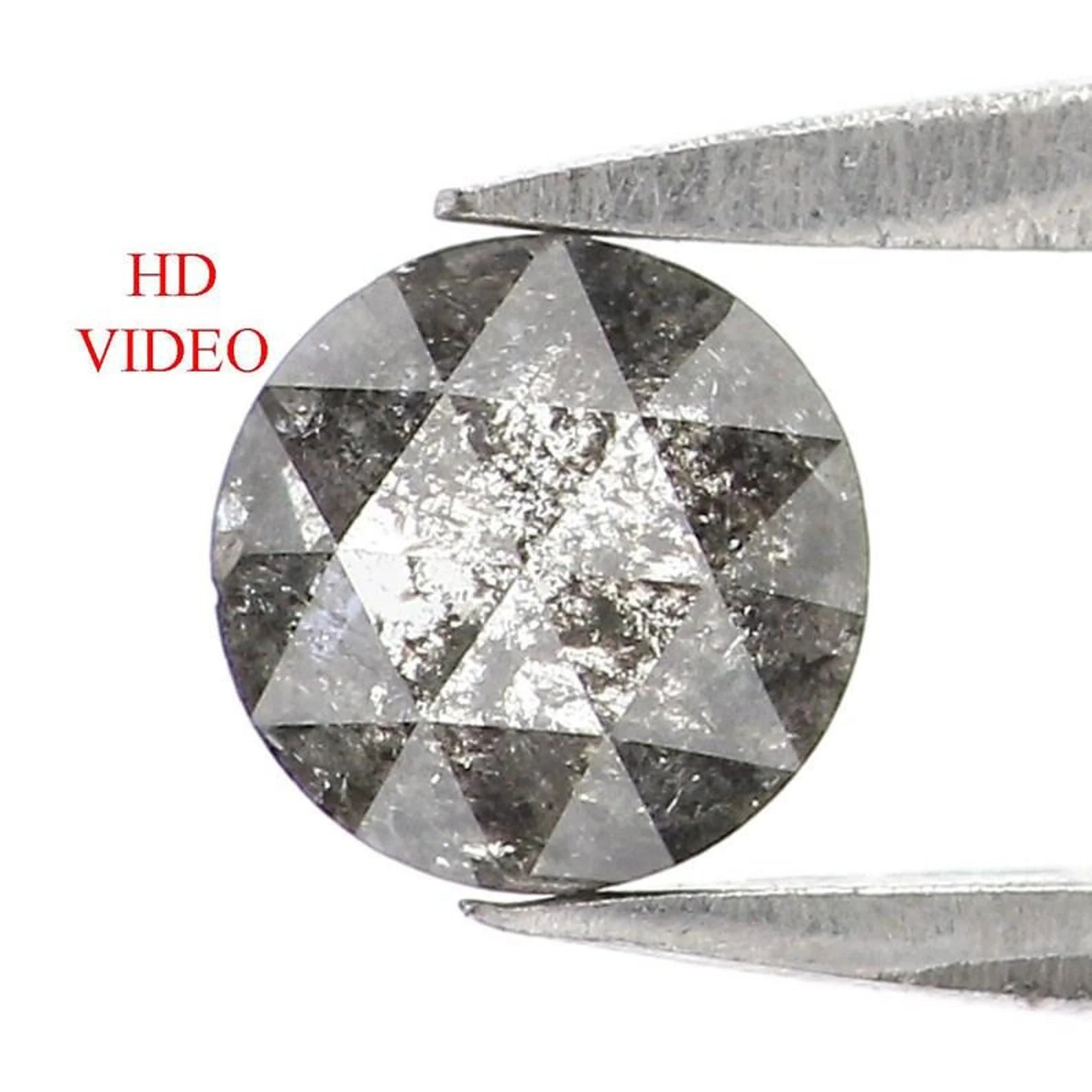 0.45 CT Natural Loose Round Shape Diamond Salt And Pepper Round Diamond 4.70 MM Natural Loose Black Grey Color Round Rose Cut Diamond NQ2336