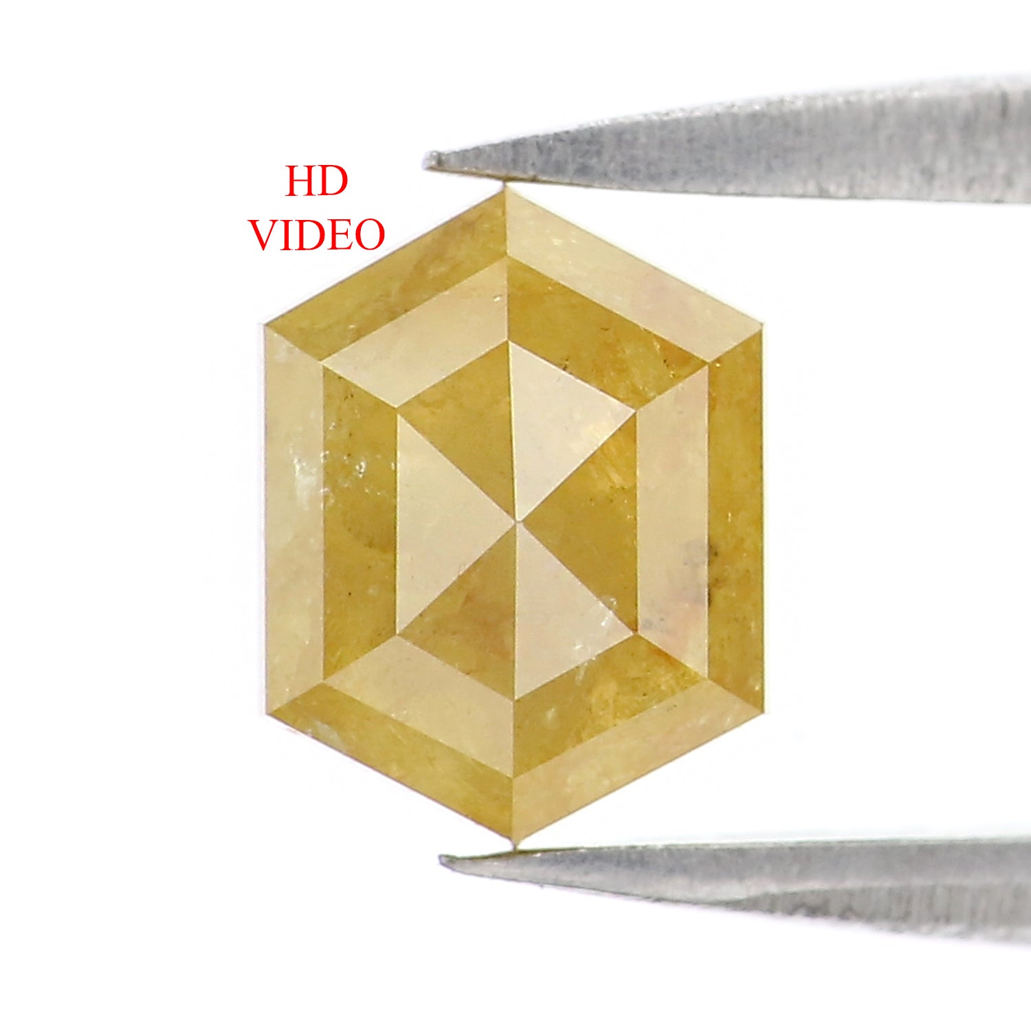 1.19 CT Natural Loose Hexagon Shape Diamond Yellow Color Hexagon Cut Diamond 7.10 MM Natural Yellow Color Hexagon Rose Cut Diamond LQ9916