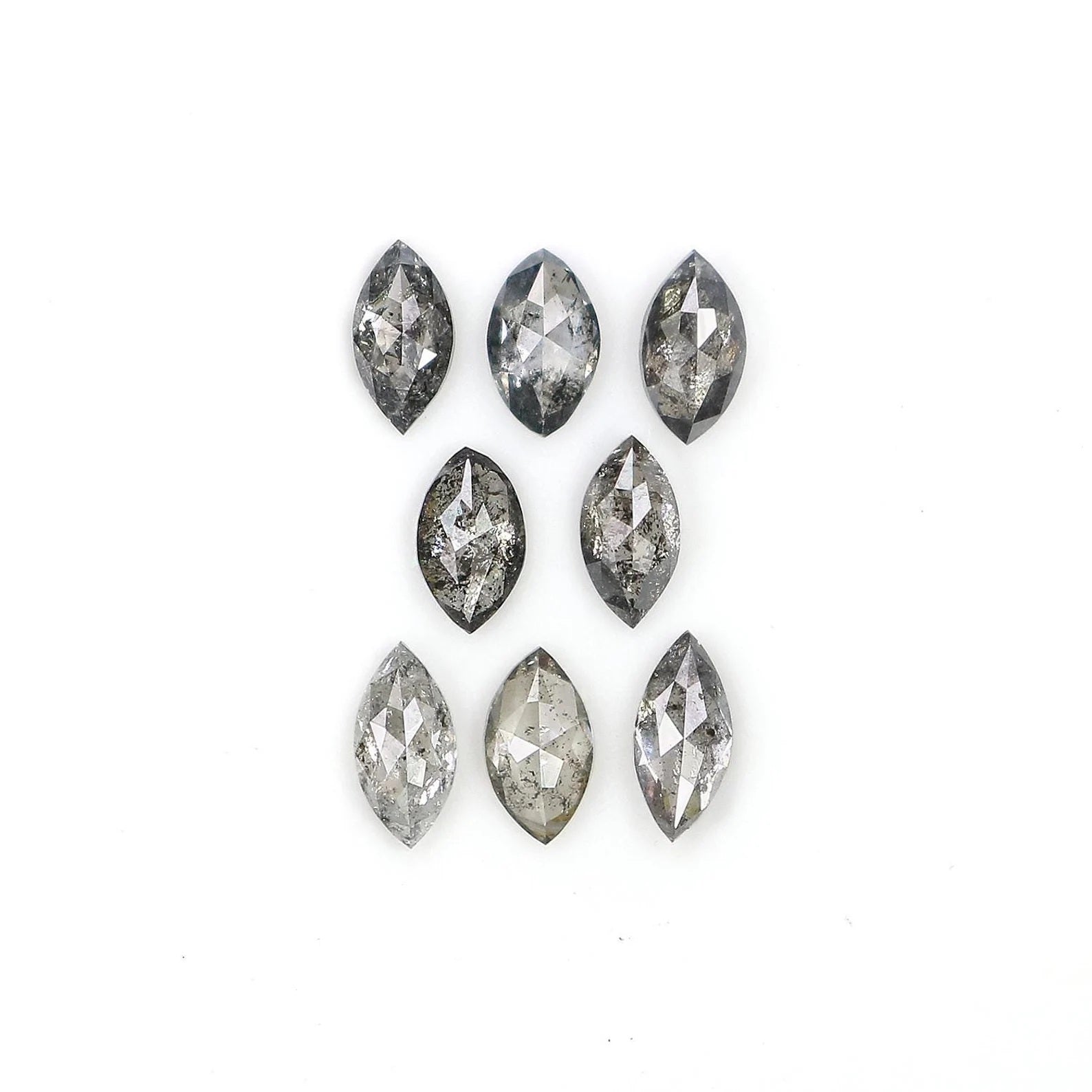 0.68 CT Natural Loose Marquise Shape Diamond Salt And Pepper Marquise Diamond 3.70 MM Black Grey Color Marquise Rose Cut Diamond NQ1603