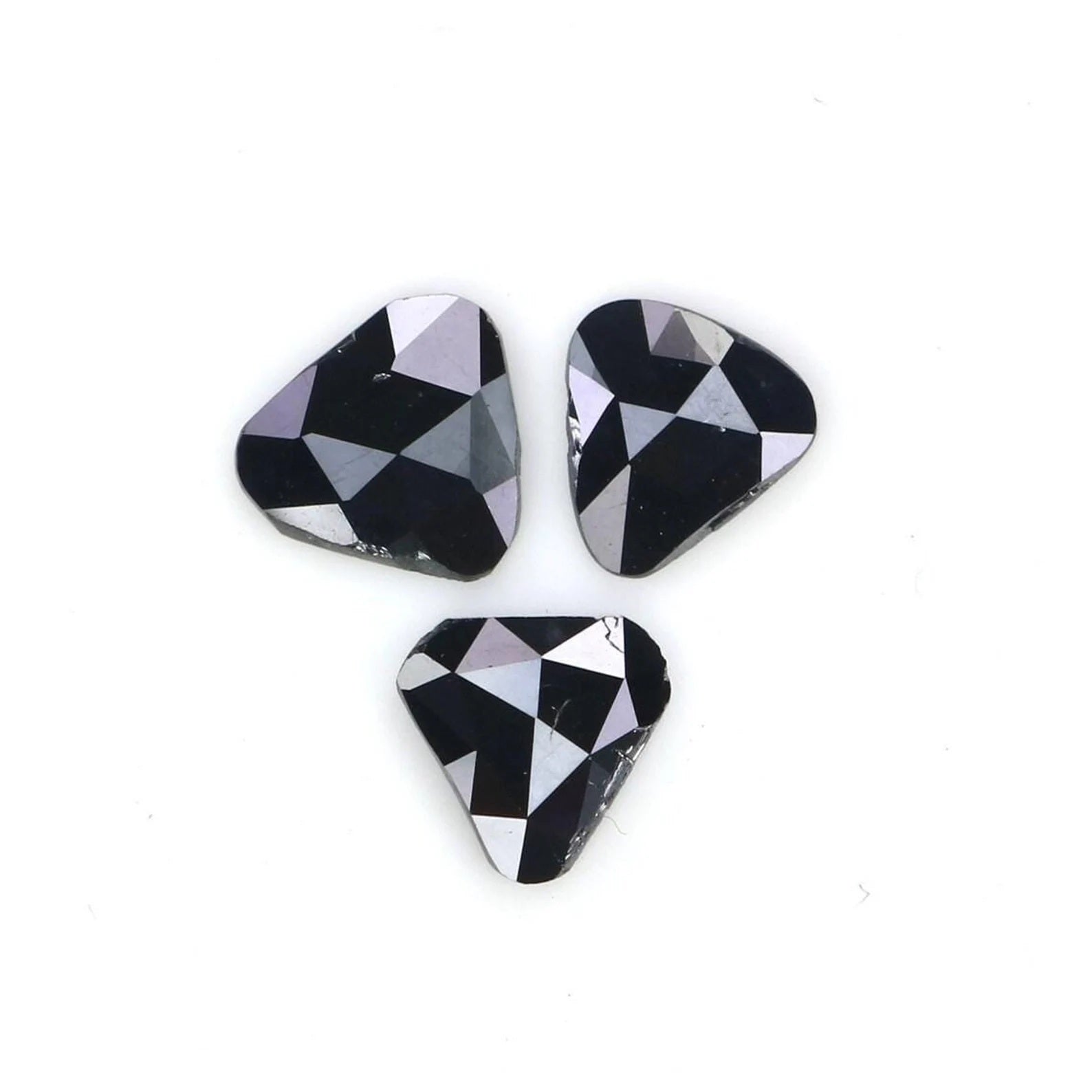 0.97 CT Natural Loose Slice Shape Diamond Black Color Slice Cut Diamond 6.05 MM Natural Loose Black Color Slice Irregular Cut Diamond NQ2255