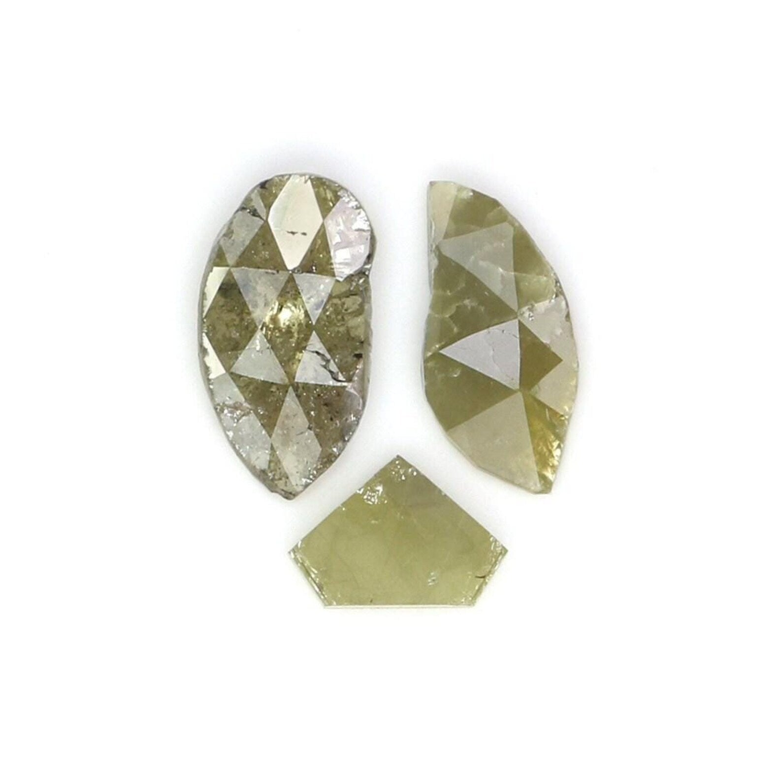 2.17 CT Natural Loose Slice Shape Diamond Yellow Color Slice Cut Diamond 6.60 MM Natural Diamond Yellow Color Slice Rose Cut Diamond NQ7852