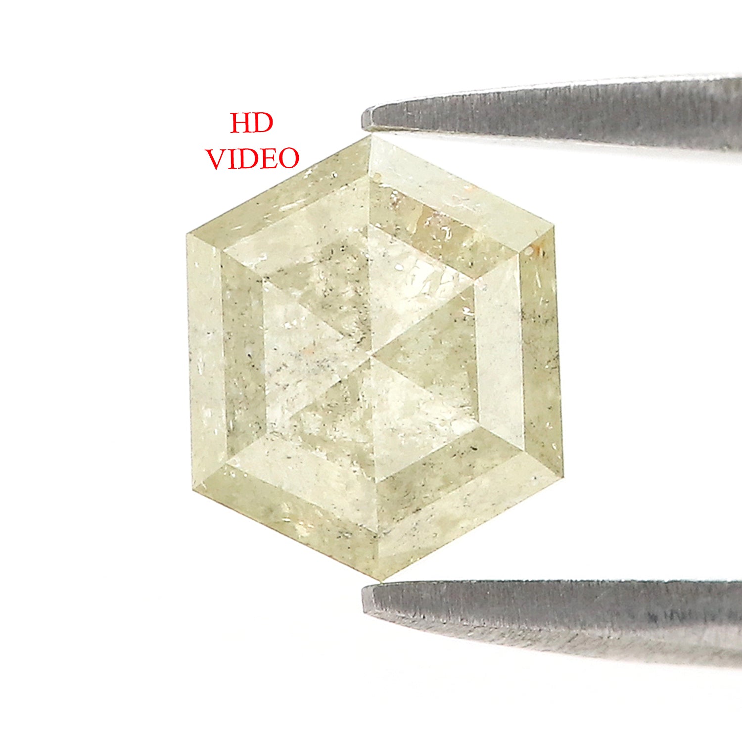 1.77 CT Natural Loose Hexagon Cut Diamond Salt And Pepper Hexagon Diamond 7.90 MM Natural Grey Color Diamond Hexagon Cut Diamond L3464