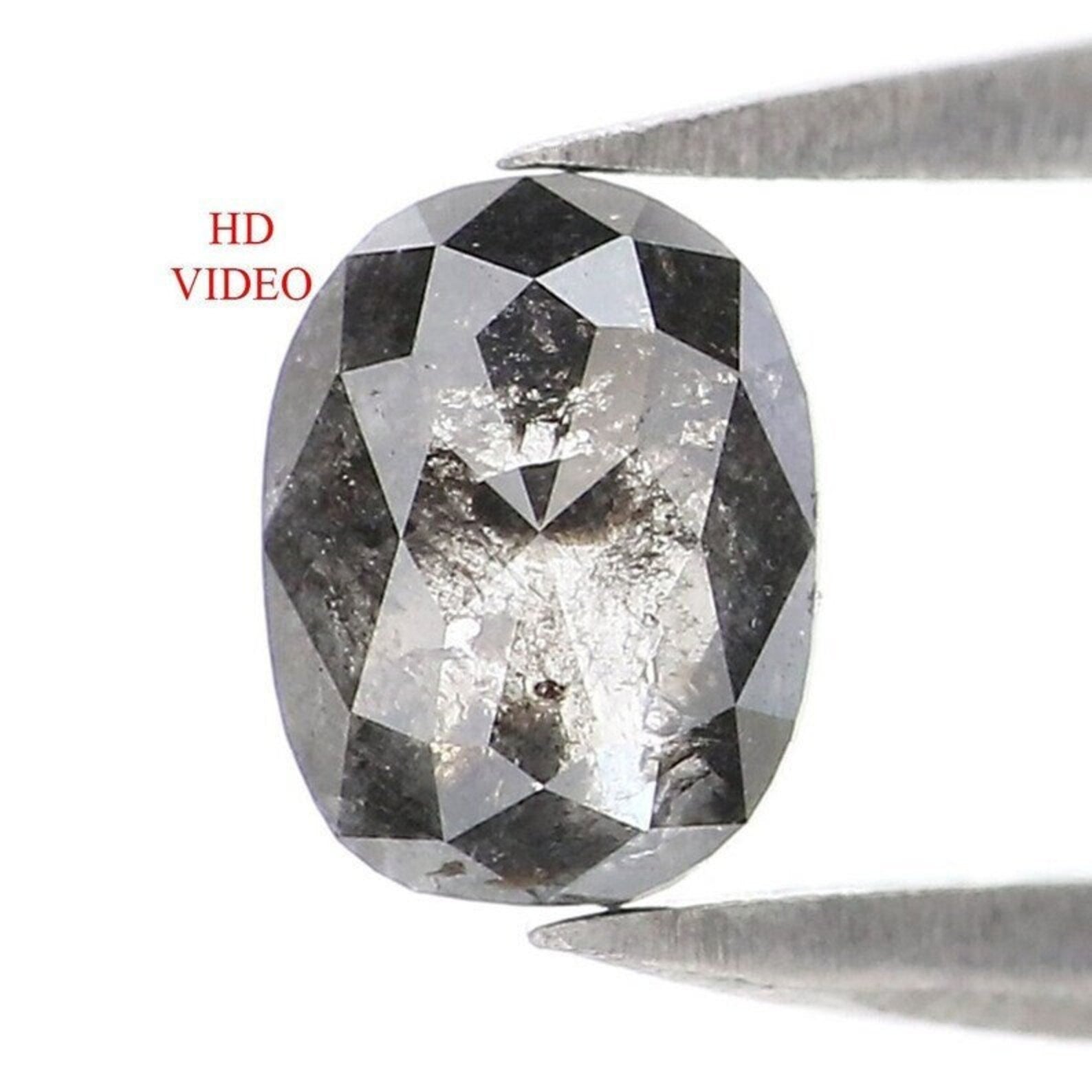 0.53 CT Natural Loose Oval Shape Diamond Salt And Pepper Oval Cut Diamond 5.55 MM Natural Loose Diamond Oval Shape Rose Cut Diamond NQ2048