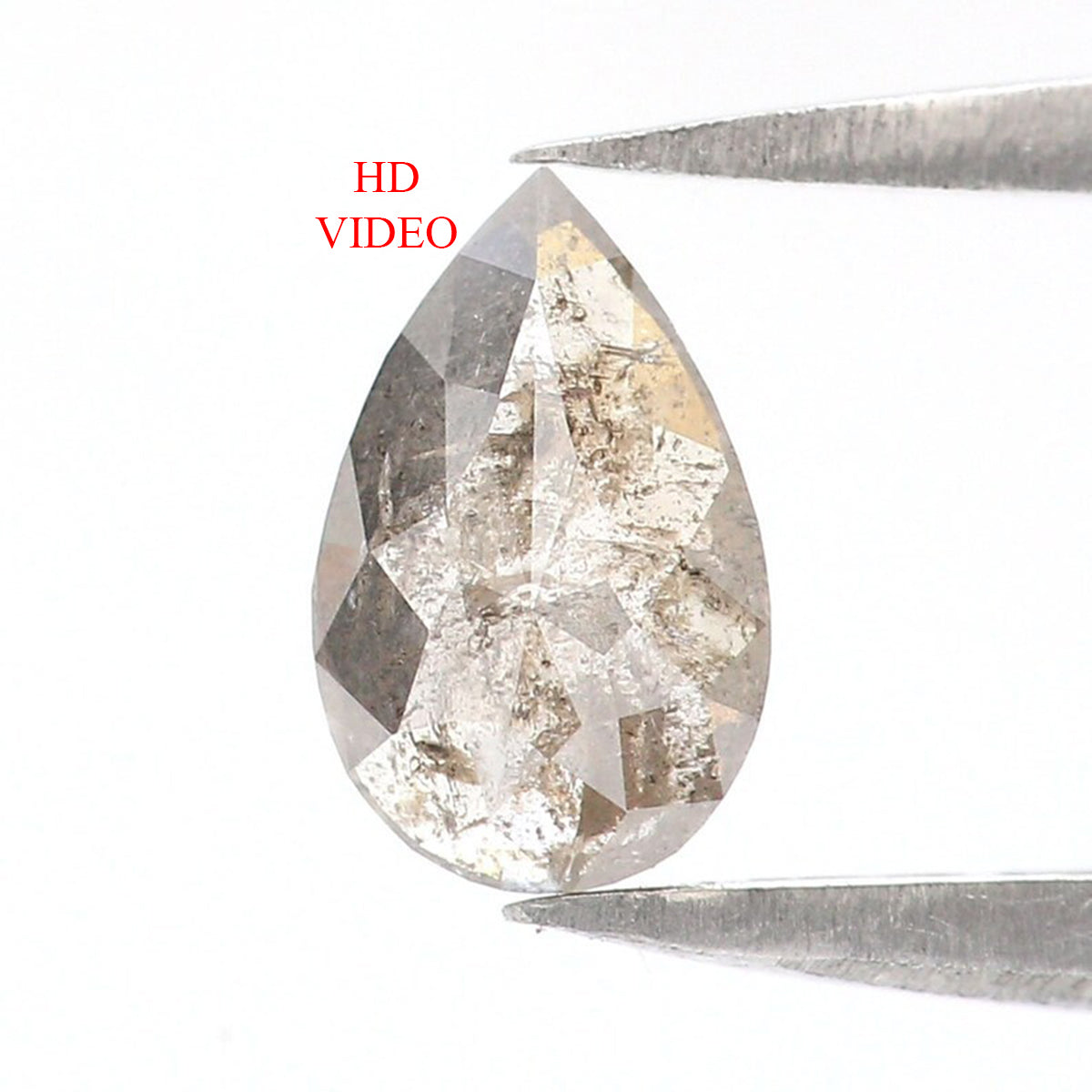 0.63 CT Natural Loose Pear Shape Diamond Brown Color Pear Cut Diamond 7.10 MM Natural Loose Grey Color Diamond Pear Rose Cut Diamond LQ7355