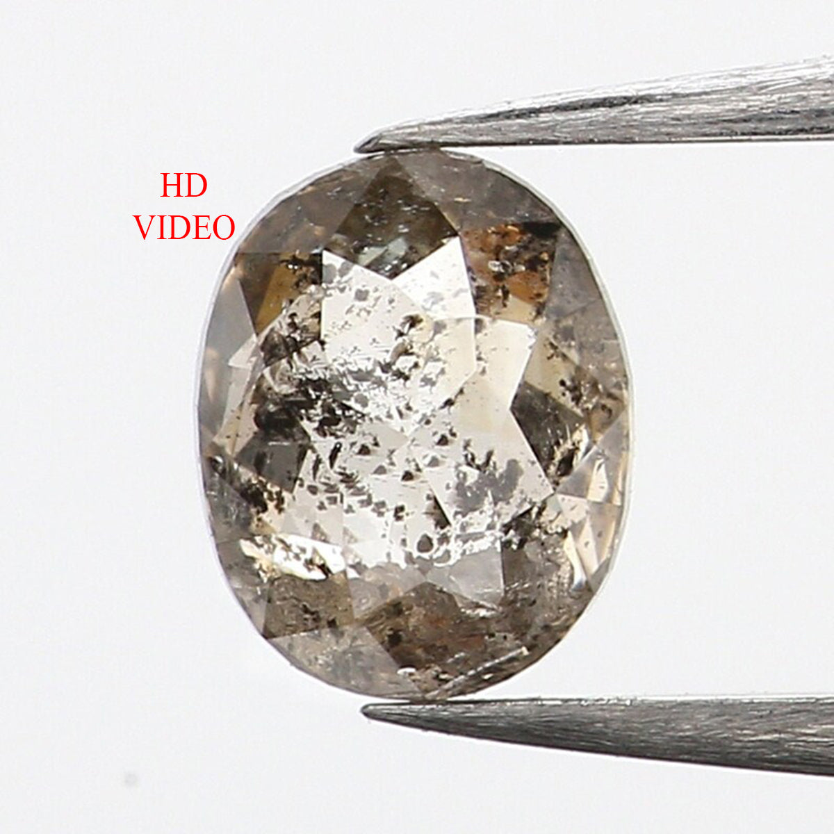 0.40 CT Natural Loose Oval Shape Diamond Salt And Pepper Oval Cut Diamond 5.10 MM Natural Black Grey Color Oval Rose Cut Diamond KQ2315