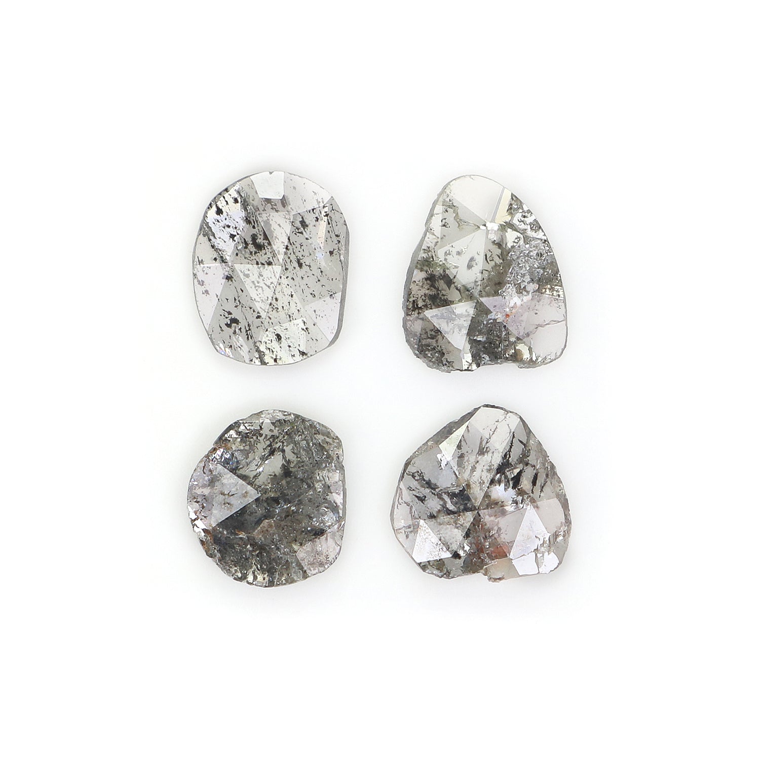 0.94 CT Natural Loose Slice Shape Diamond Salt And Pepper Slice Cut Diamond 5.95 MM Natural Black Grey Diamond Irregular Cut Diamond L3471