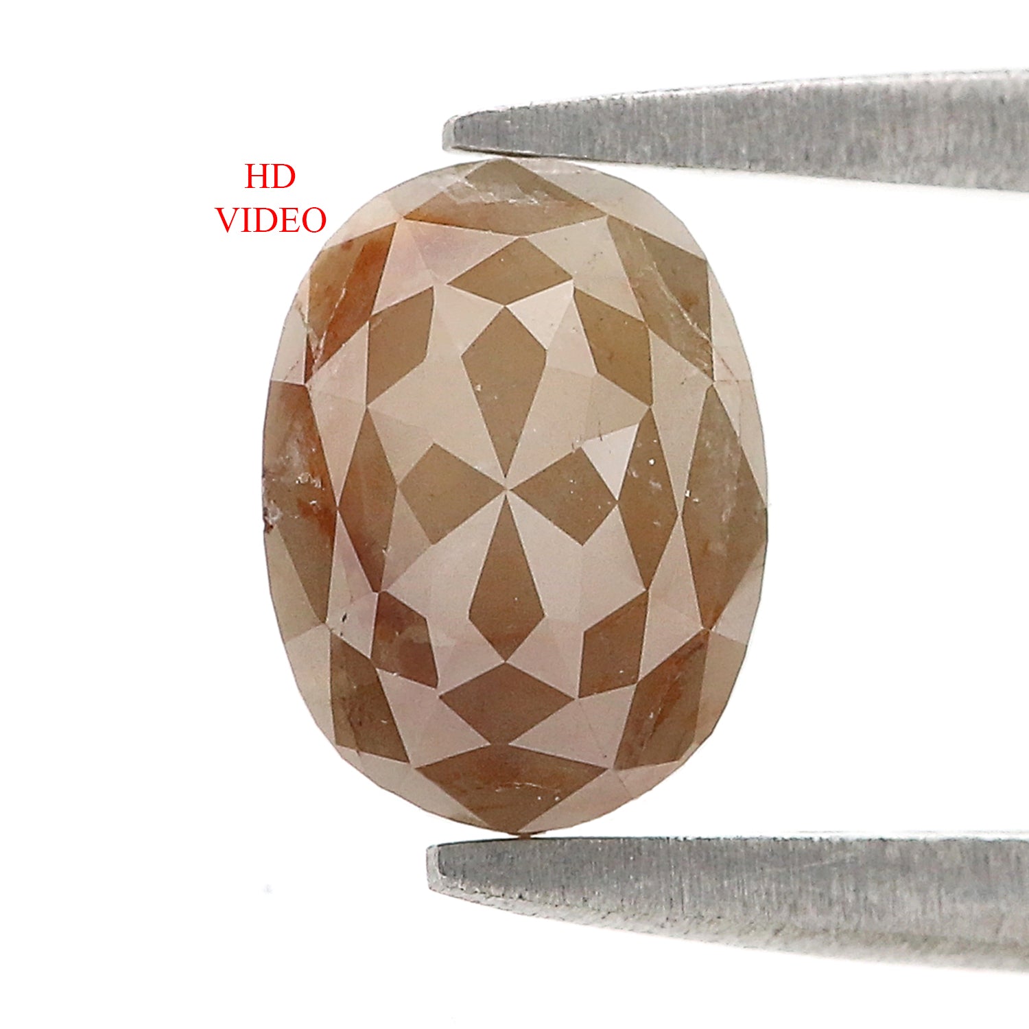Natural Oval Brown Diamond 1.28 CT Loose Rose Cut Brown Stone 7.40 MM Rustic Diamond Oval Diamond For Custom Engagement Ring L3659