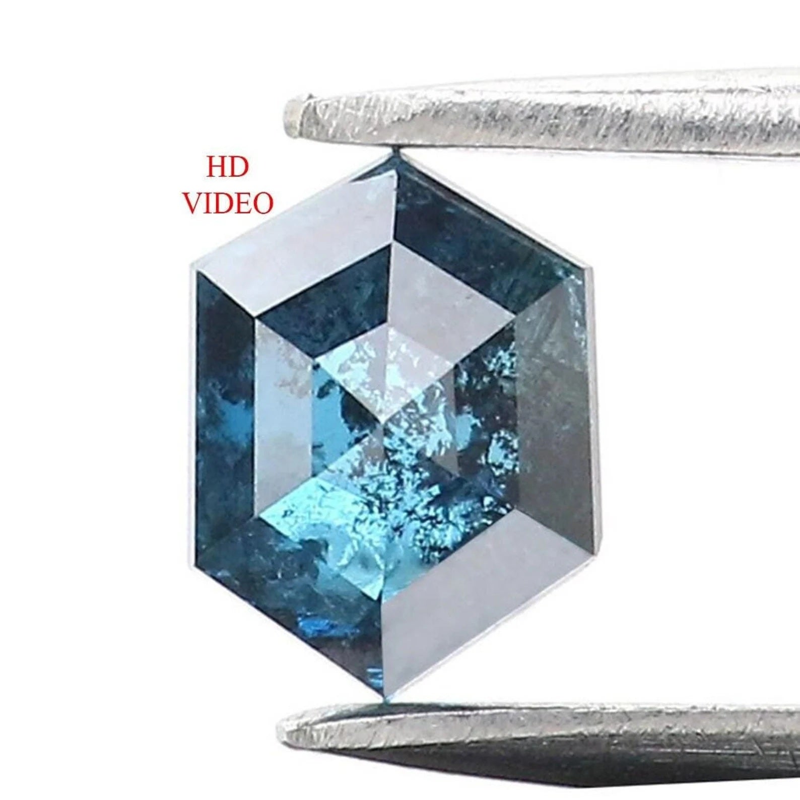 0.34 CT Natural Loose Hexagon Shape Diamond Blue Color Hexagon Cut Diamond 5.05 MM Natural Loose Blue Color Hexagon Rose Cut Diamond NQ209