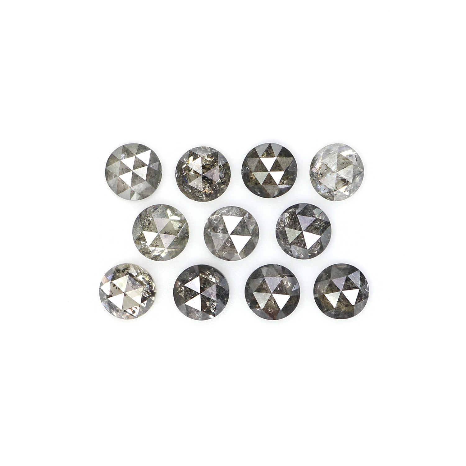 1.48 Ct Natural Loose Round Rose Cut Diamond Salt And Pepper Round Shape Diamond 2.95 MM Natural Black Grey Round Rose Cut Diamond LQ2825