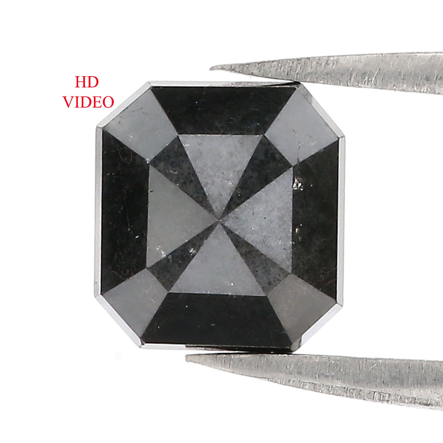2.20 CT Natural Loose Emerald Shape Diamond Black Color Emerald Cut Diamond 7.95 MM Natural Loose Diamond Emerald Rose Cut Diamond QL3083