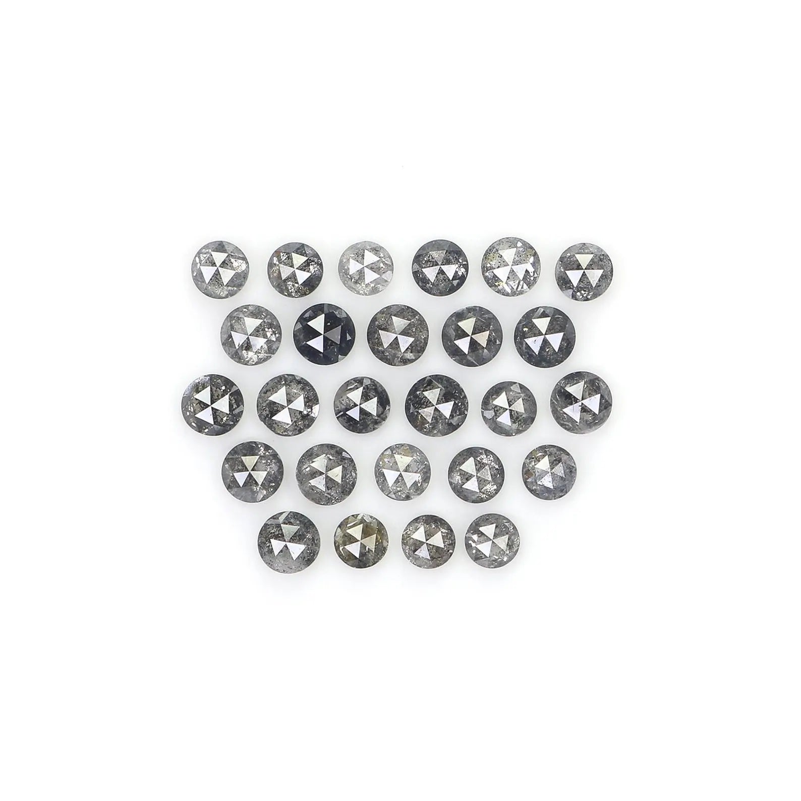 1.38 CT Natural Loose Round Shape Diamond Salt And Pepper Round Diamond 2.10 MM Natural Loose Black Grey Color Round Rose Cut Diamond NQ1843