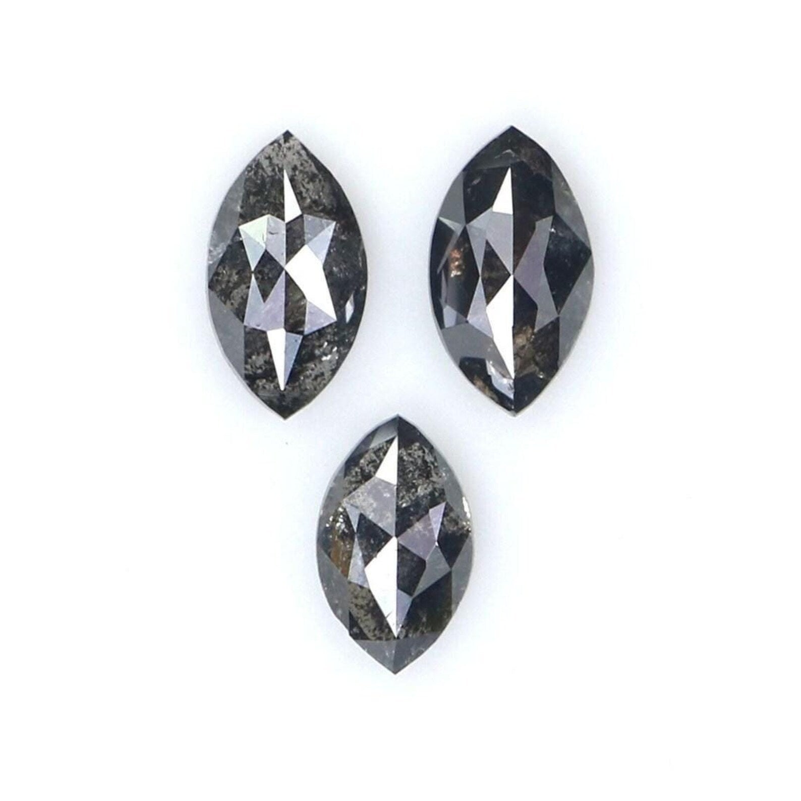 0.52 CT Natural Loose Marquise Shape Diamond Salt And Pepper Marquise Diamond 4.75 MM Black Gray Color Marquise Rose Cut Diamond NQ2109