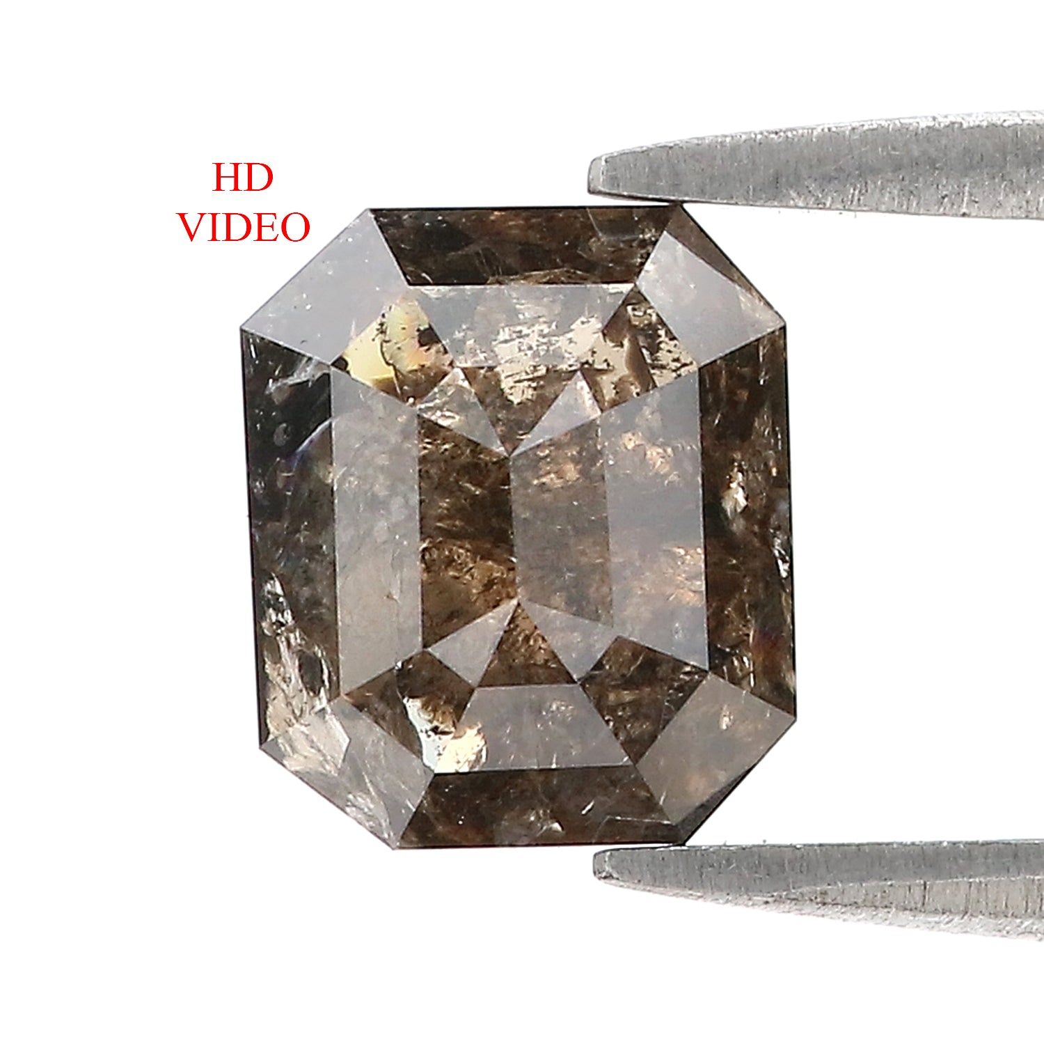 1.78 CT Natural Loose Radiant Shape Diamond Brown Color Radiant Cut Diamond 8.50 MM Natural Brown Diamond Radiant Rose Cut Diamond LQ7523