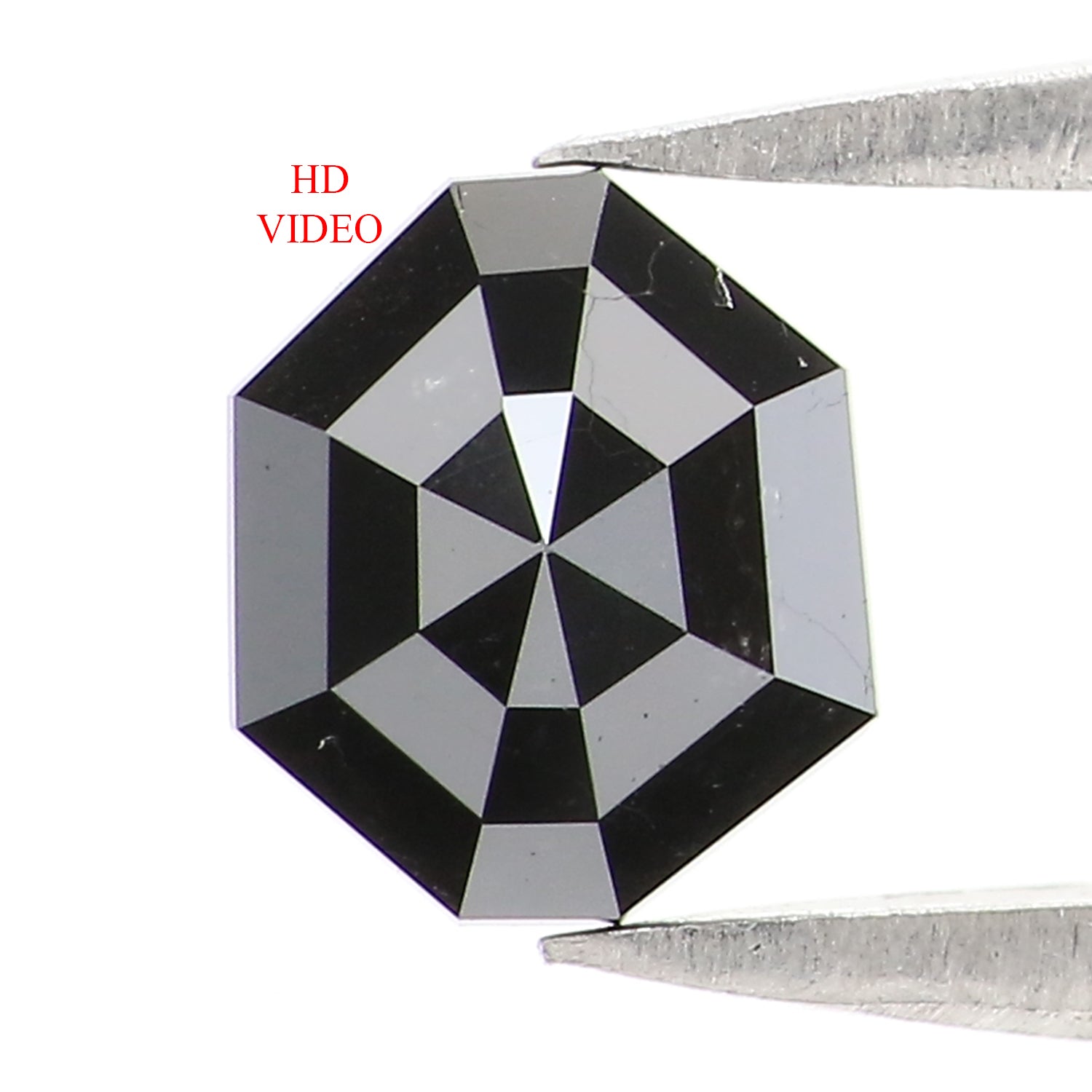 0.75 CT Natural Loose Octagon Shape Diamond Black Color Octagon Diamond 6.05 MM Natural Loose Black Color Octagon Rose Cut Diamond LQ9762