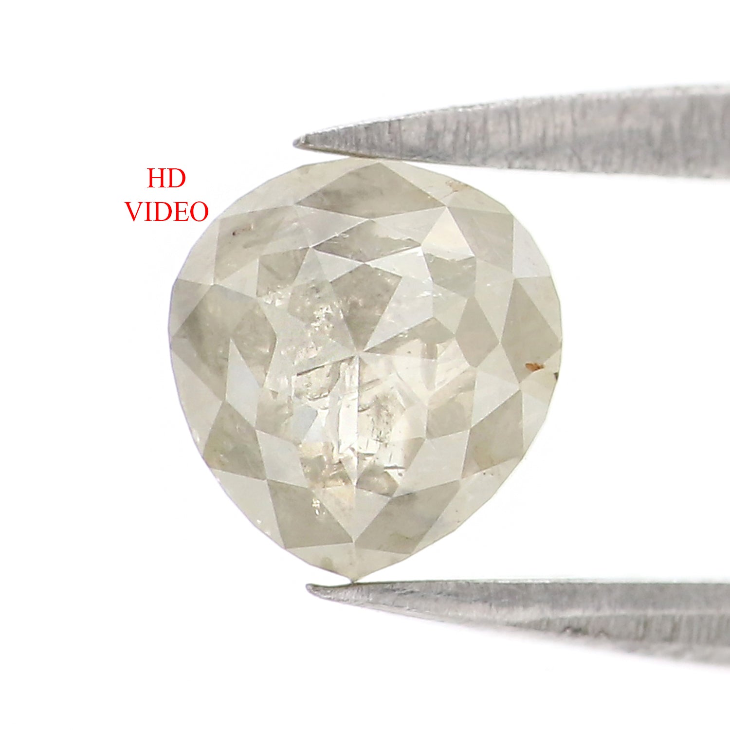 1.04 CT Natural Loose Heart Shape Diamond Grey Color Heart Cut Diamond 6.10 MM Natural Loose Grey Diamond Heart Rose Cut Diamond LQ2858